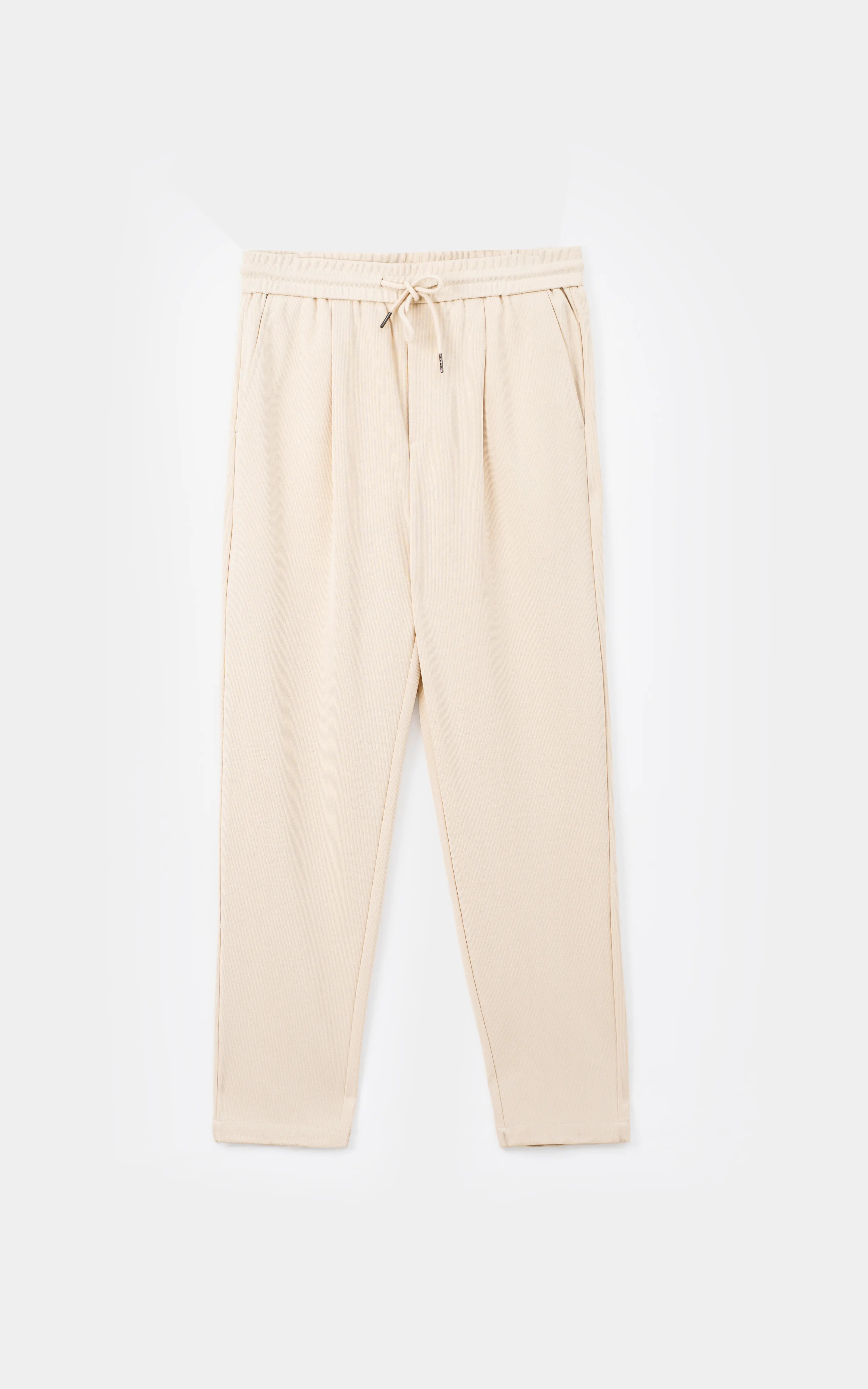 RELAX FIT TEXTURED JOGGER TROUSER BEIGE