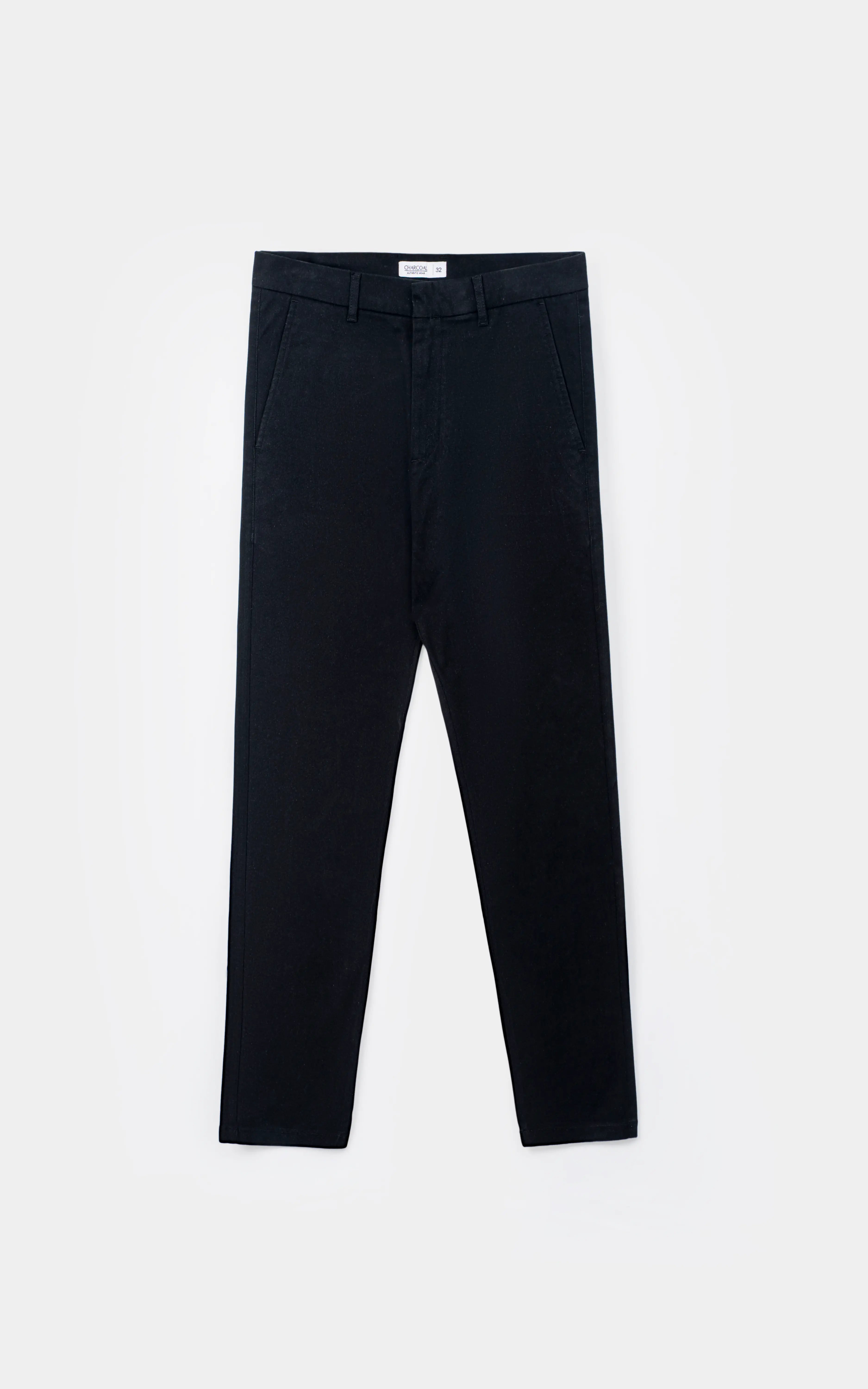 MELANGE REGULAR TAPERED FIT CASUAL PANT BLACK