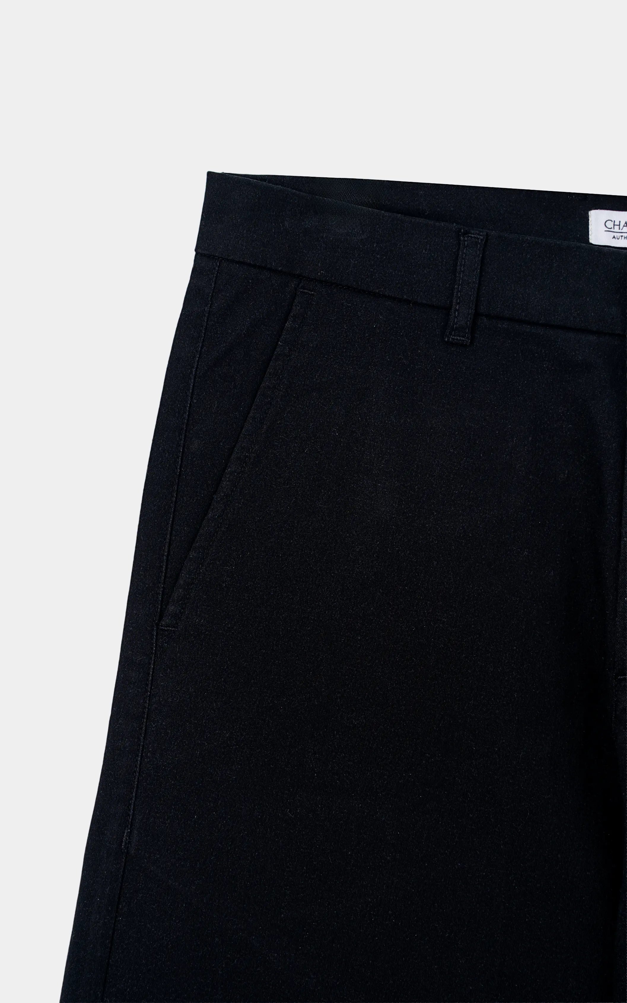 MELANGE REGULAR TAPERED FIT CASUAL PANT BLACK