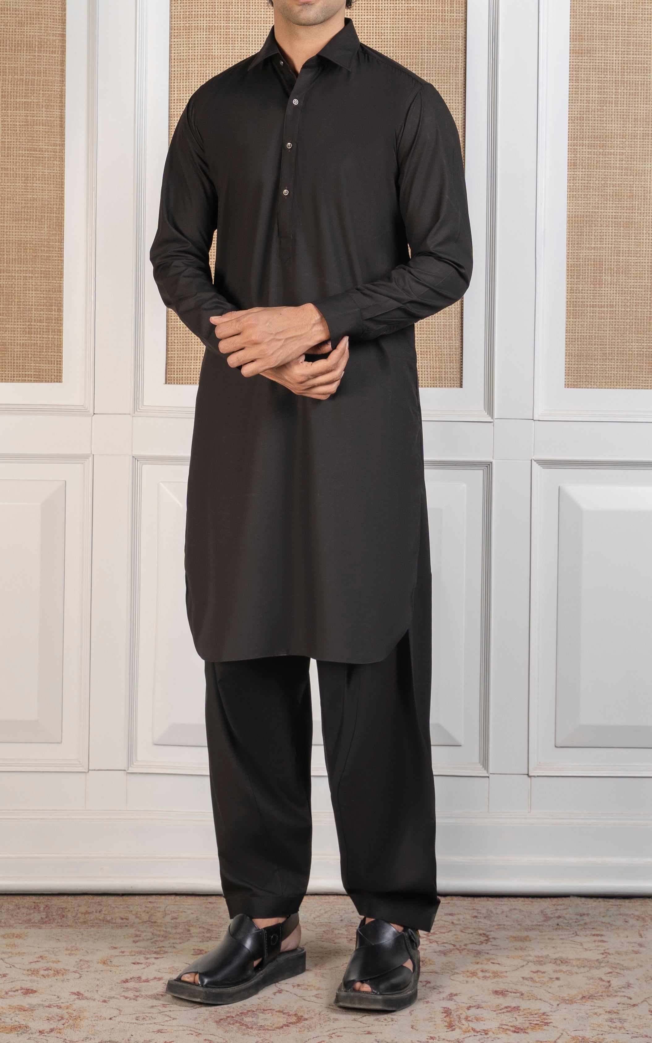 BLENDED KAMEEZ SHALWAR - SIGNATURE COLLECTION  BLACK