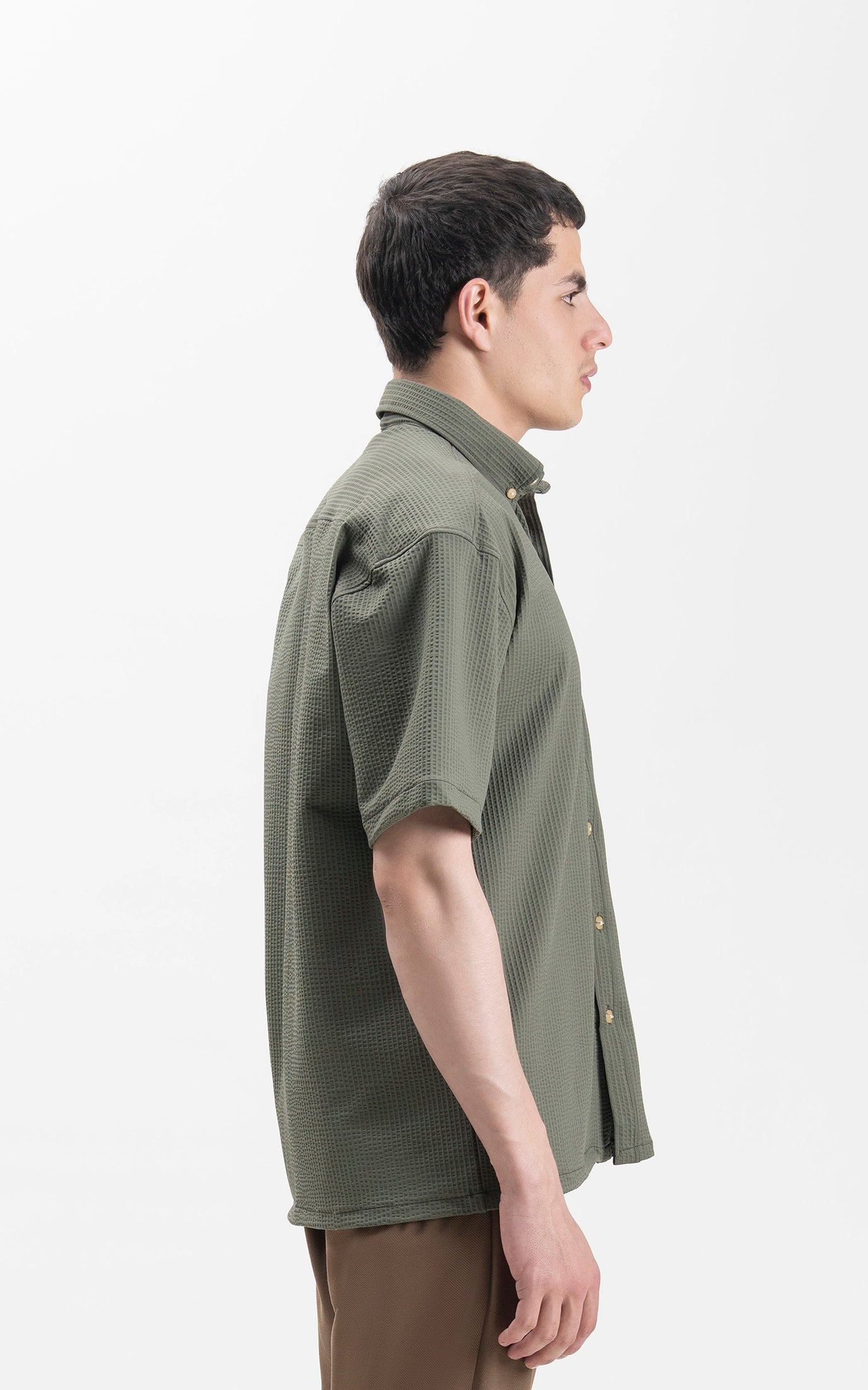 RELAXED FIT BUTTON DOWN  CASUAL SHIRT GREEN