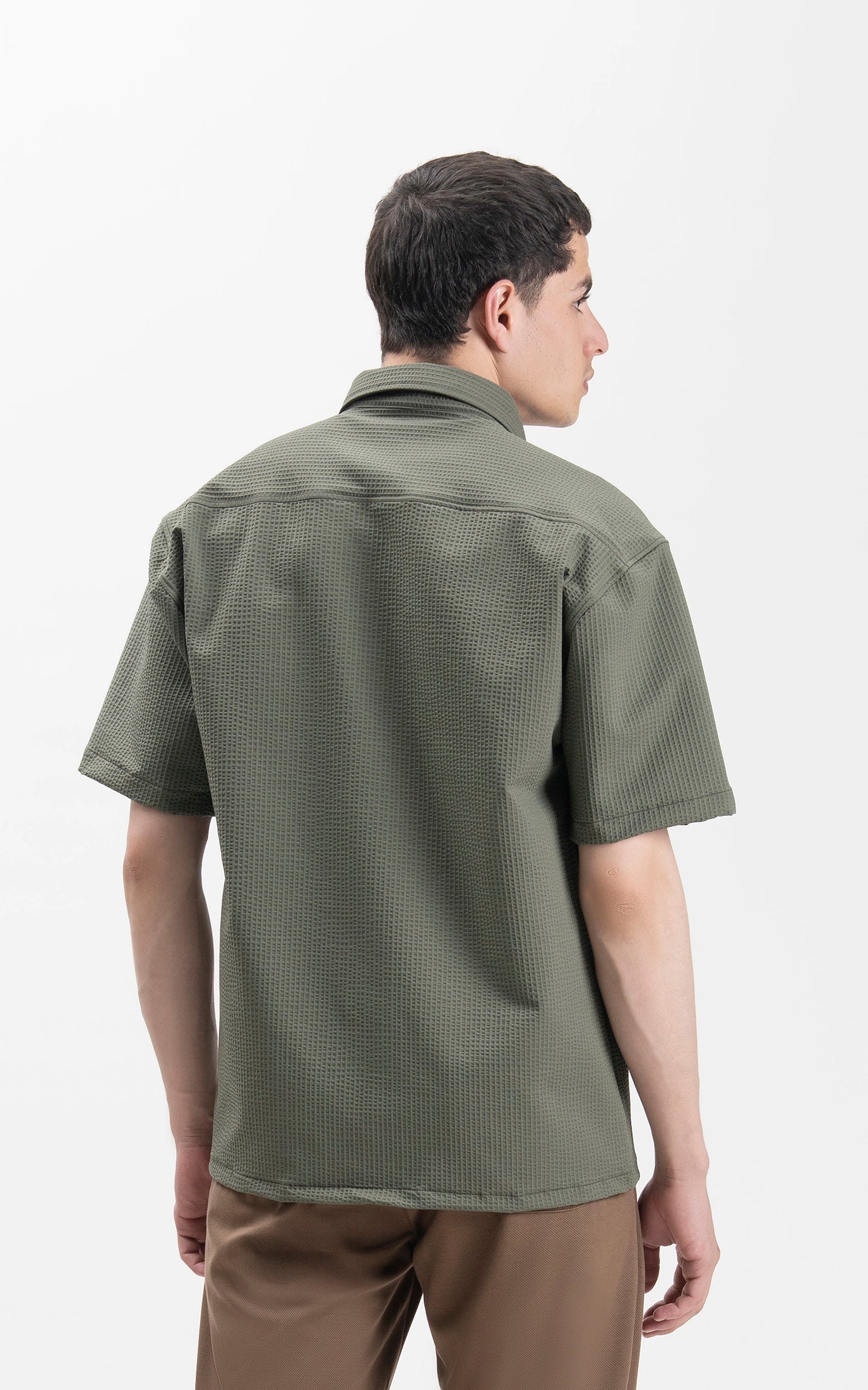 RELAXED FIT BUTTON DOWN  CASUAL SHIRT GREEN