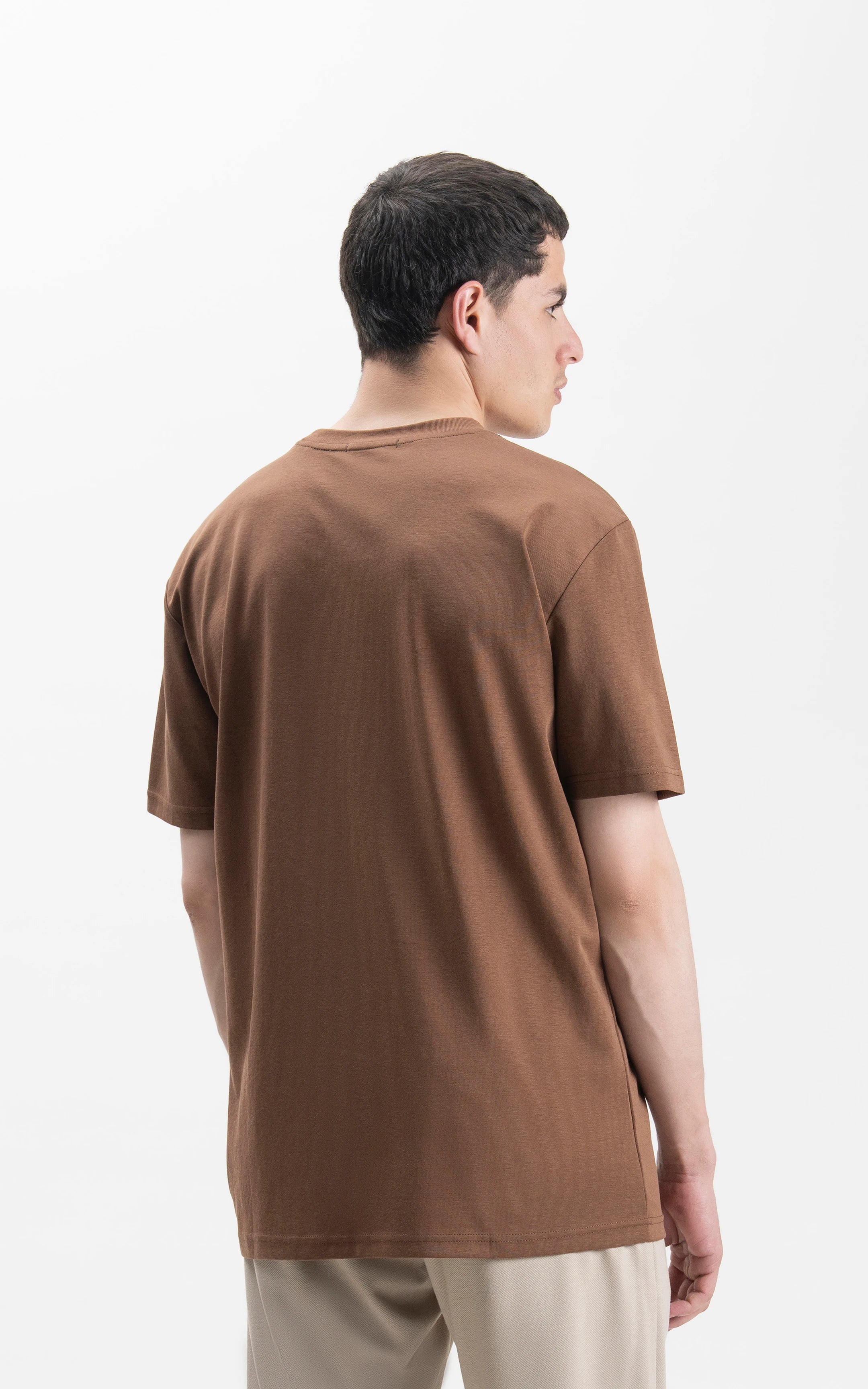 OVERSIZE FIT CREW NECK T-SHIRT BROWN