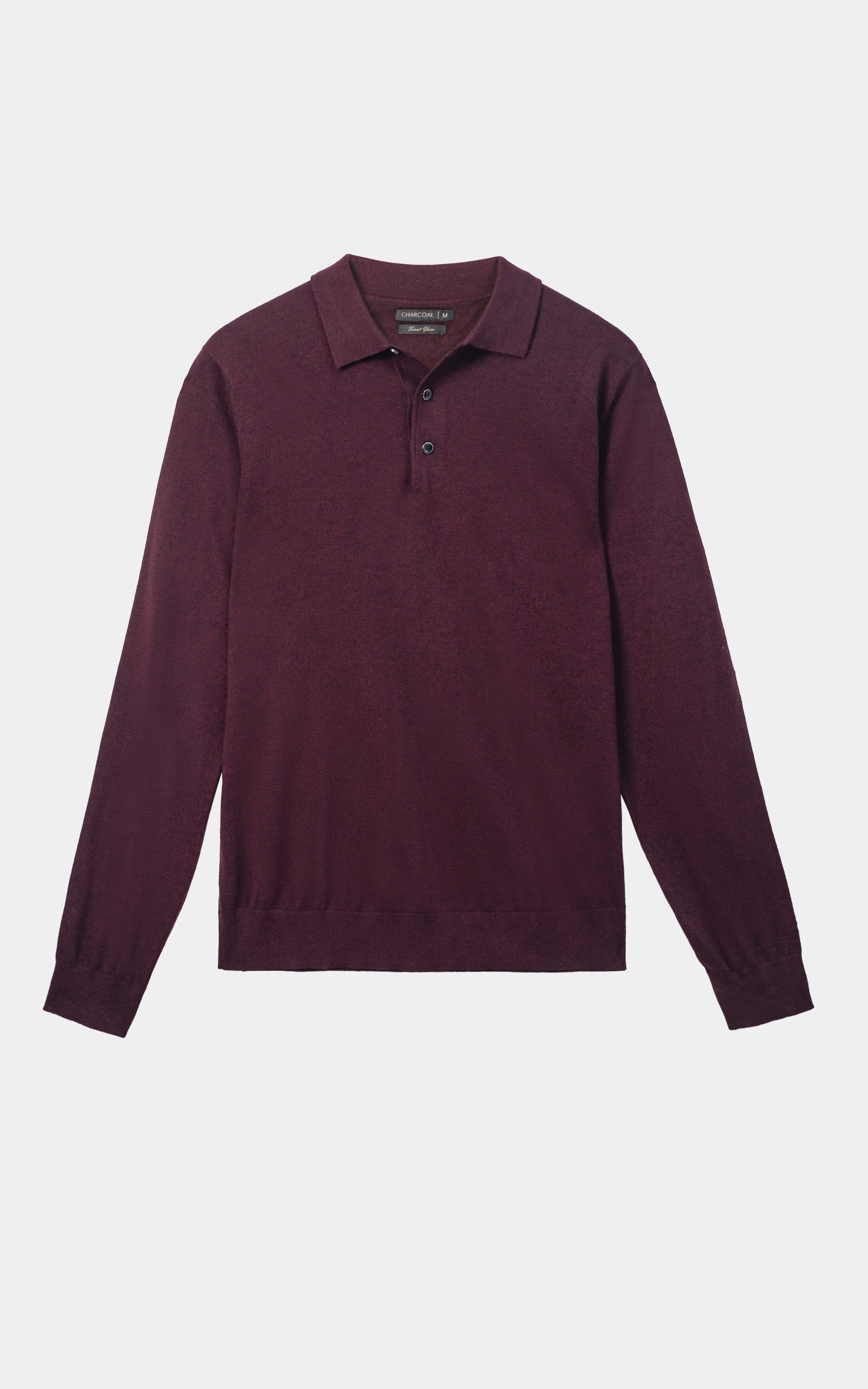Polo Collar  Sweater Maroon