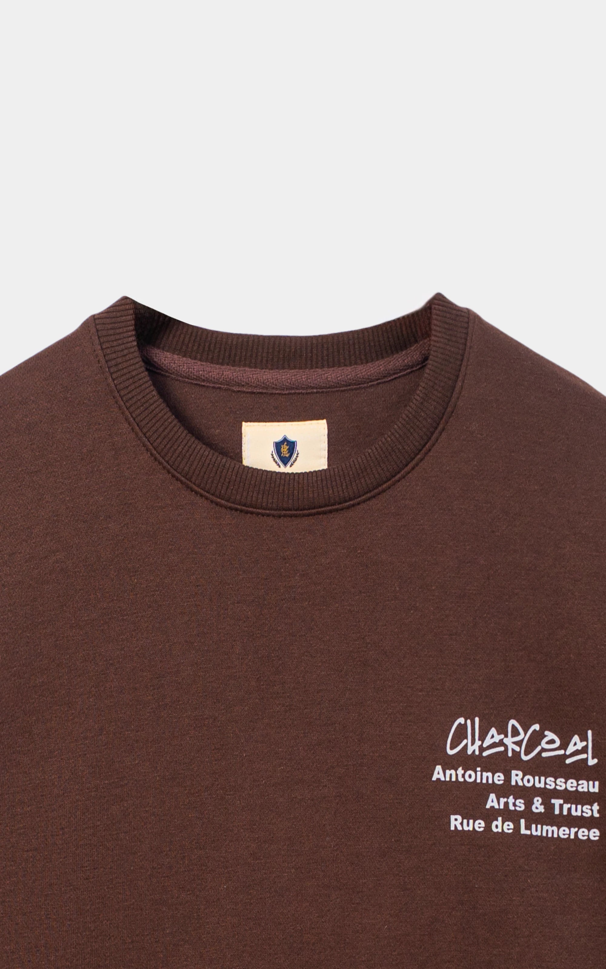 CREW NECK GRAPHIC SWEAT SHIRT BROWN