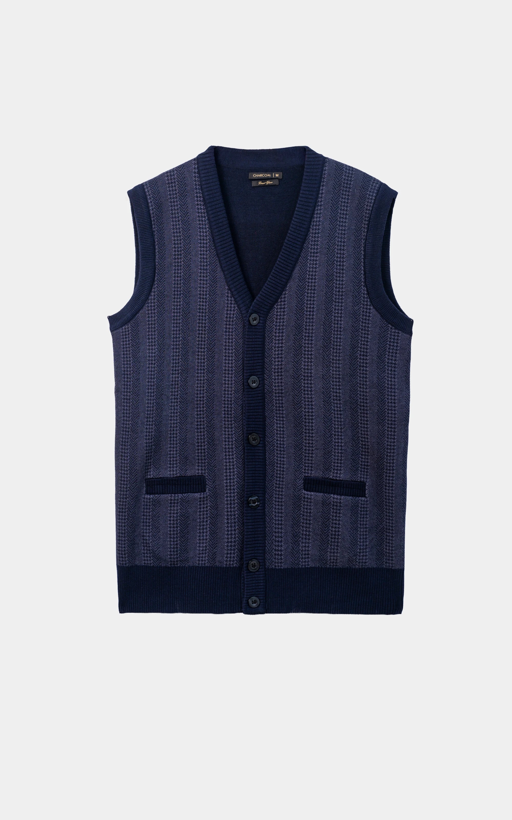 Sleeveless Cardigan Sweater Navy