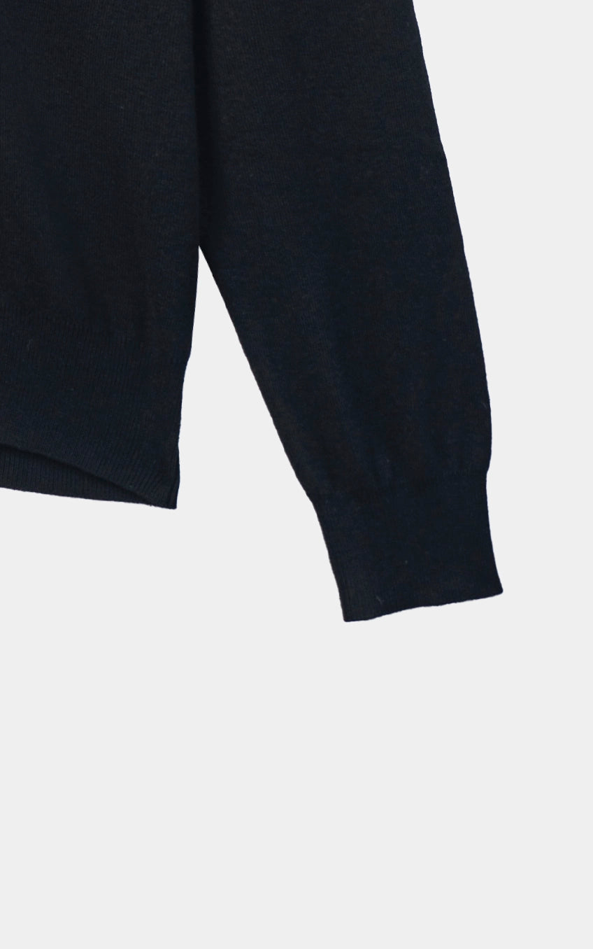 Full-Zip Mock Neck Sweater Black