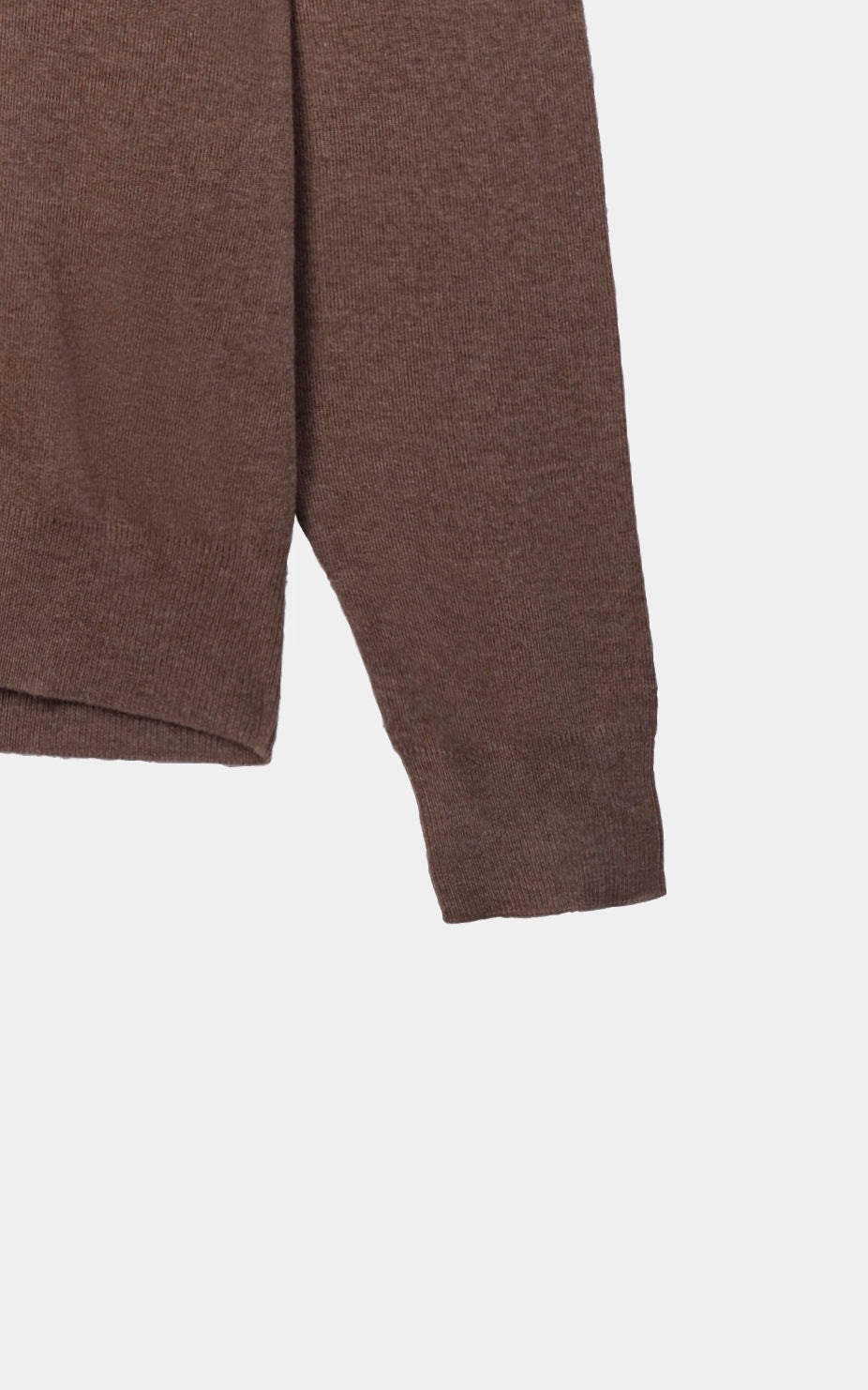 Mock Neck Sweater half zip Brown