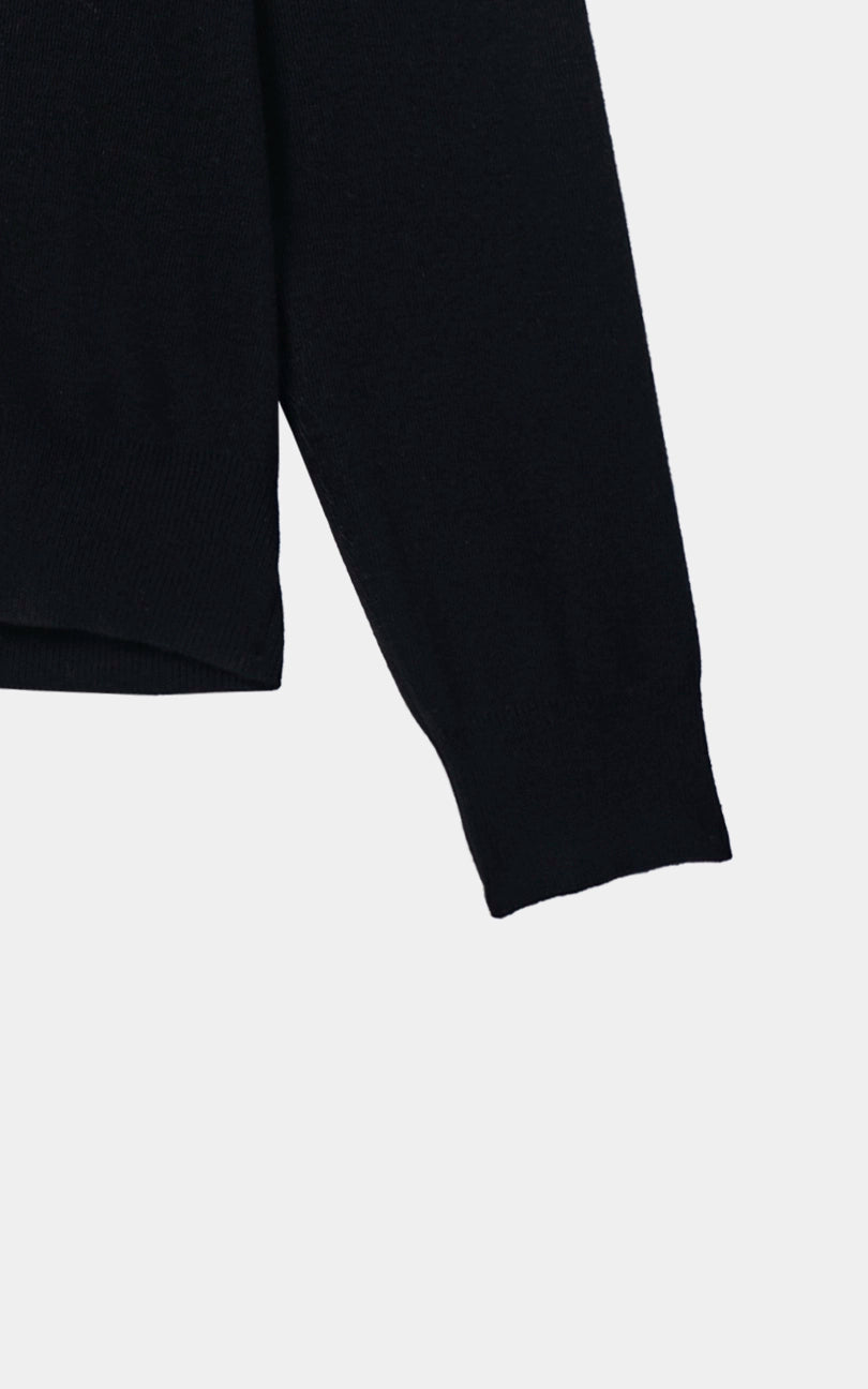 Mock Neck Sweater half zip Black