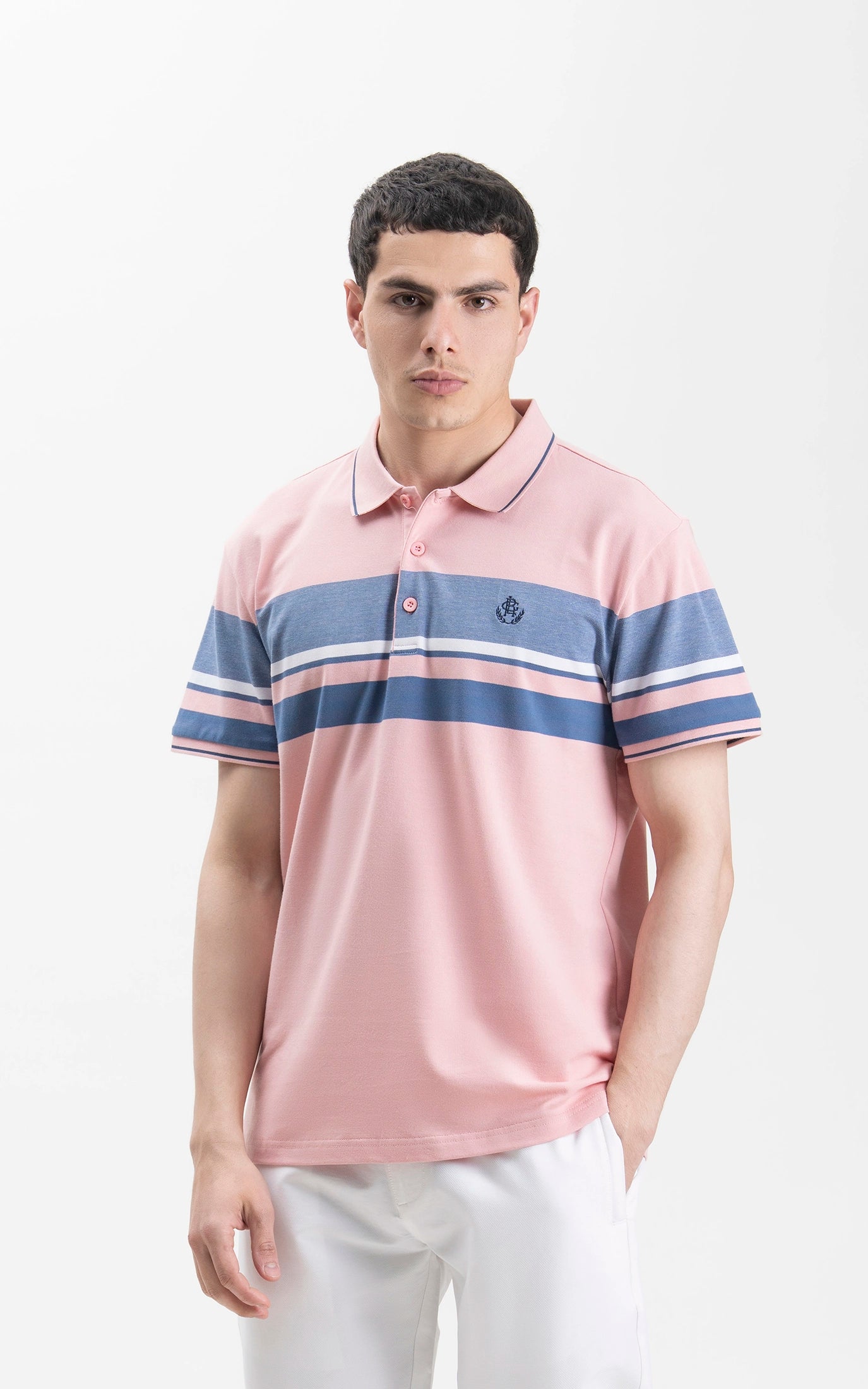 SMART FIT EXECUTIVE ENGINEER STRIPED POLO SHIRT T PINK