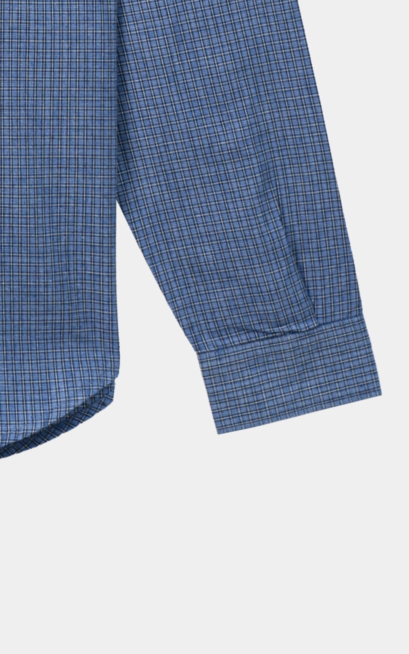 CHECKERED CASUAL SHIRT GREY BLUE