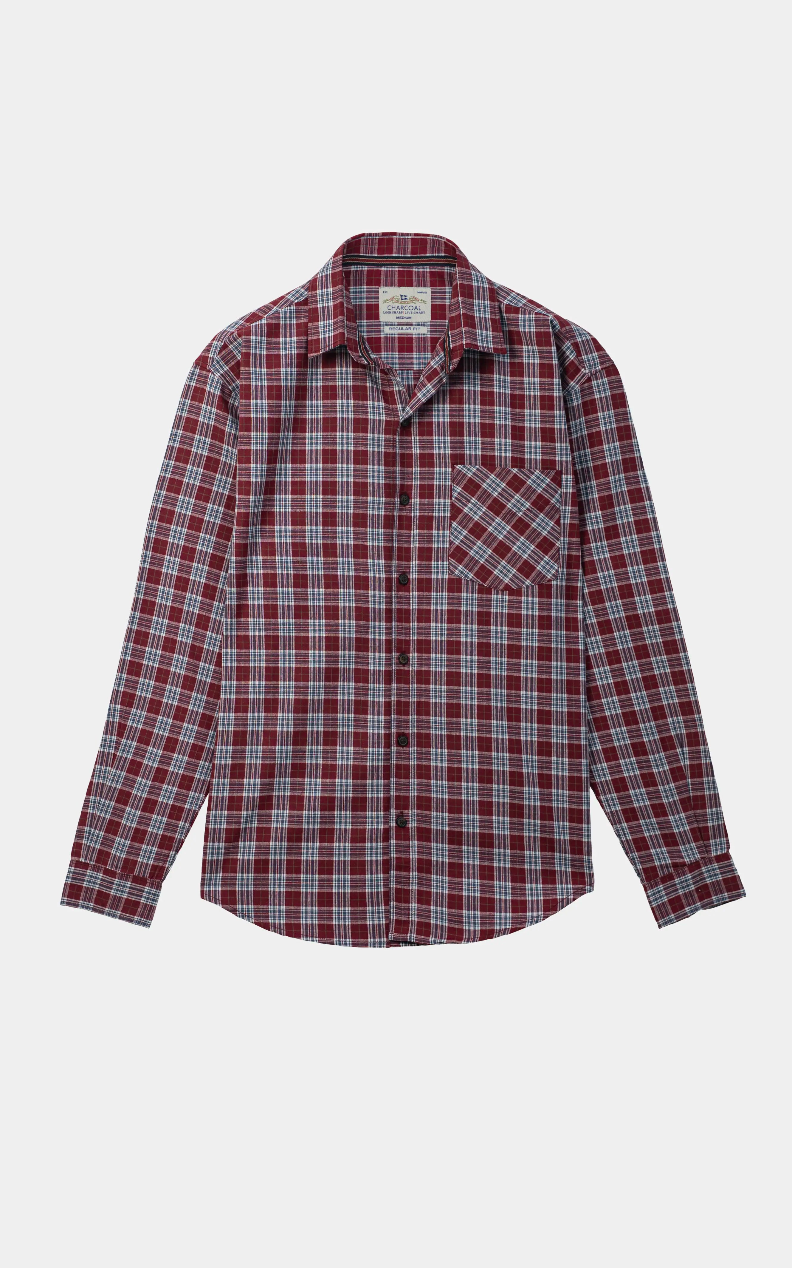CHECKERED CASUAL SHIRT MAROON CHECK