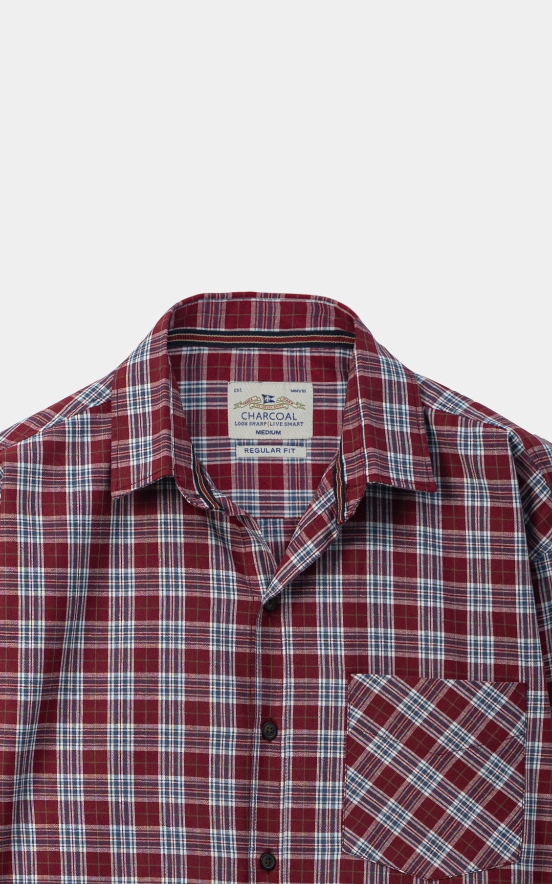 CHECKERED CASUAL SHIRT MAROON CHECK