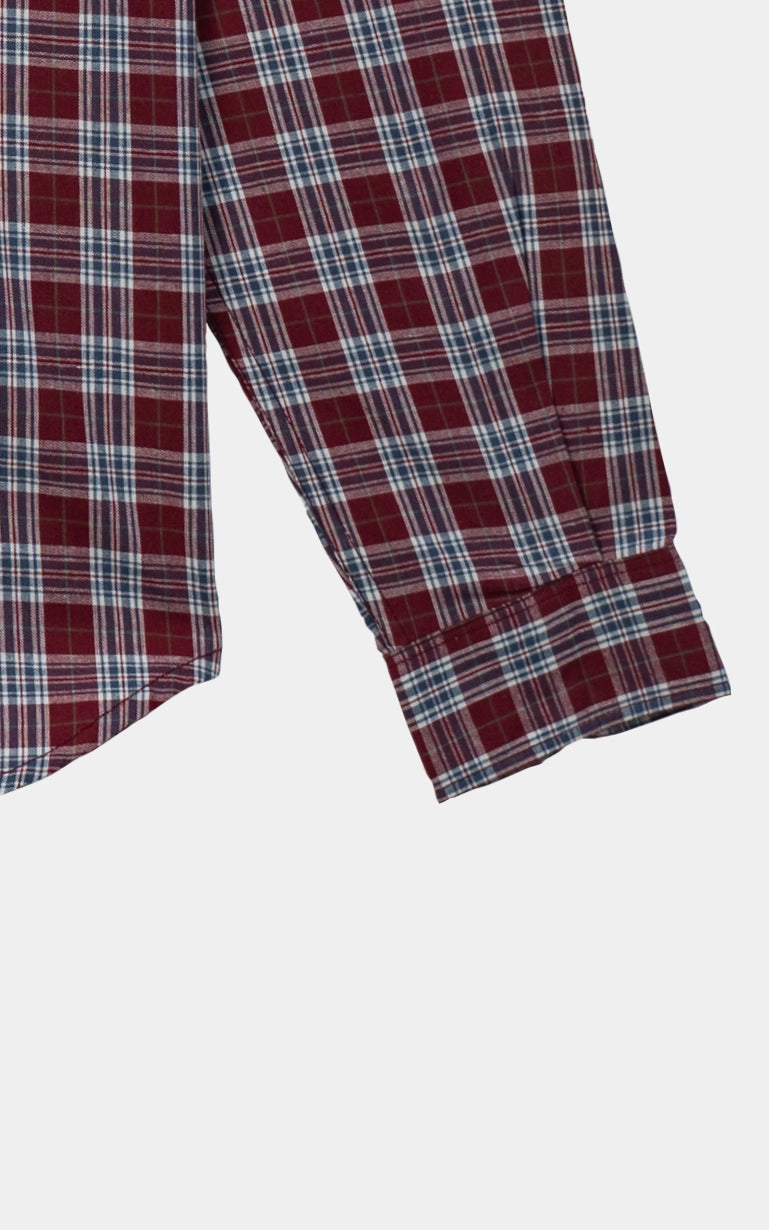 CHECKERED CASUAL SHIRT MAROON CHECK