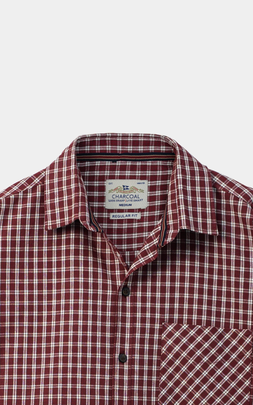 CHECKERED CASUAL SHIRT RUST CHECK