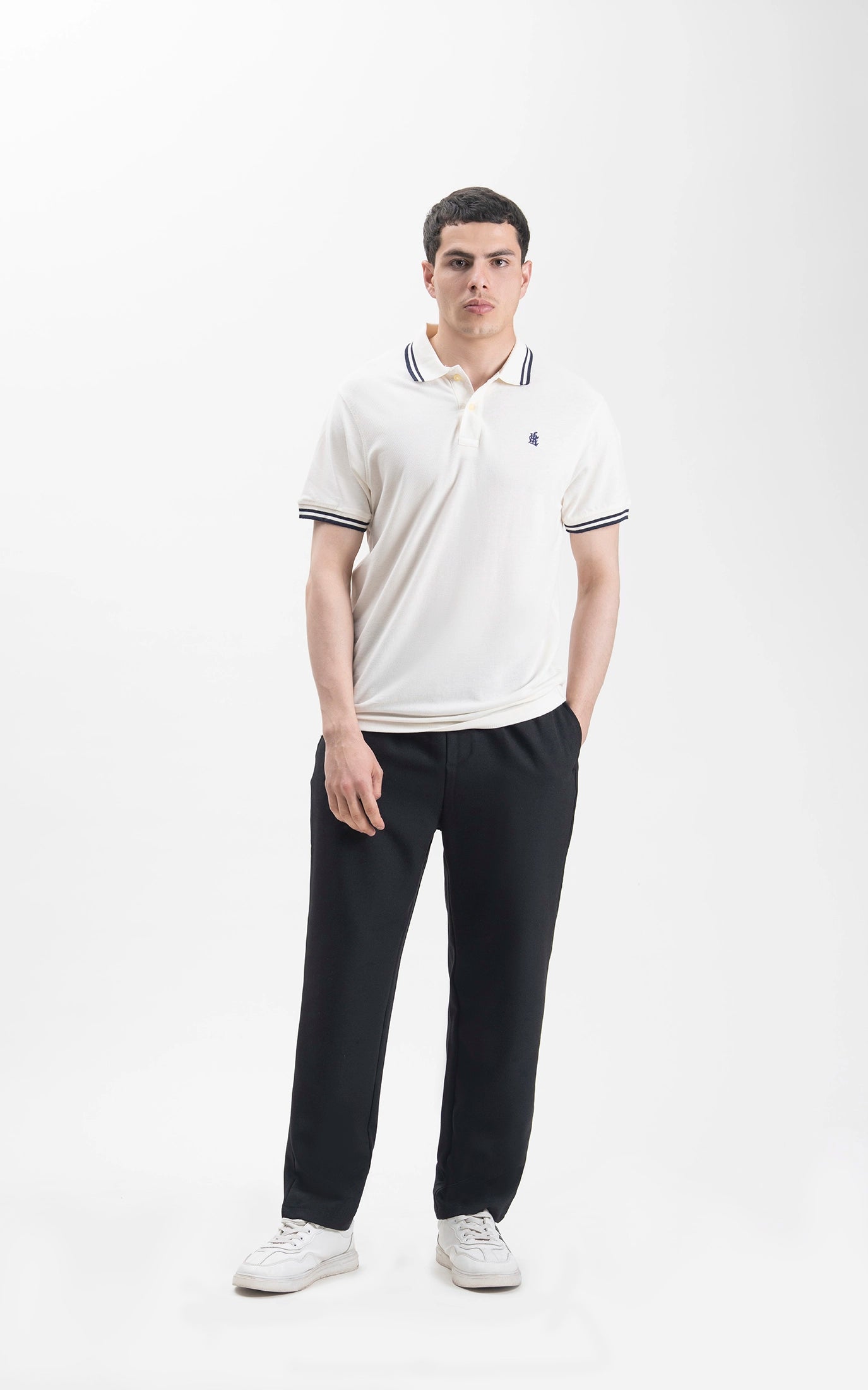 REGULAR FIT TIPPING POLO SHIRT OFF WHITE