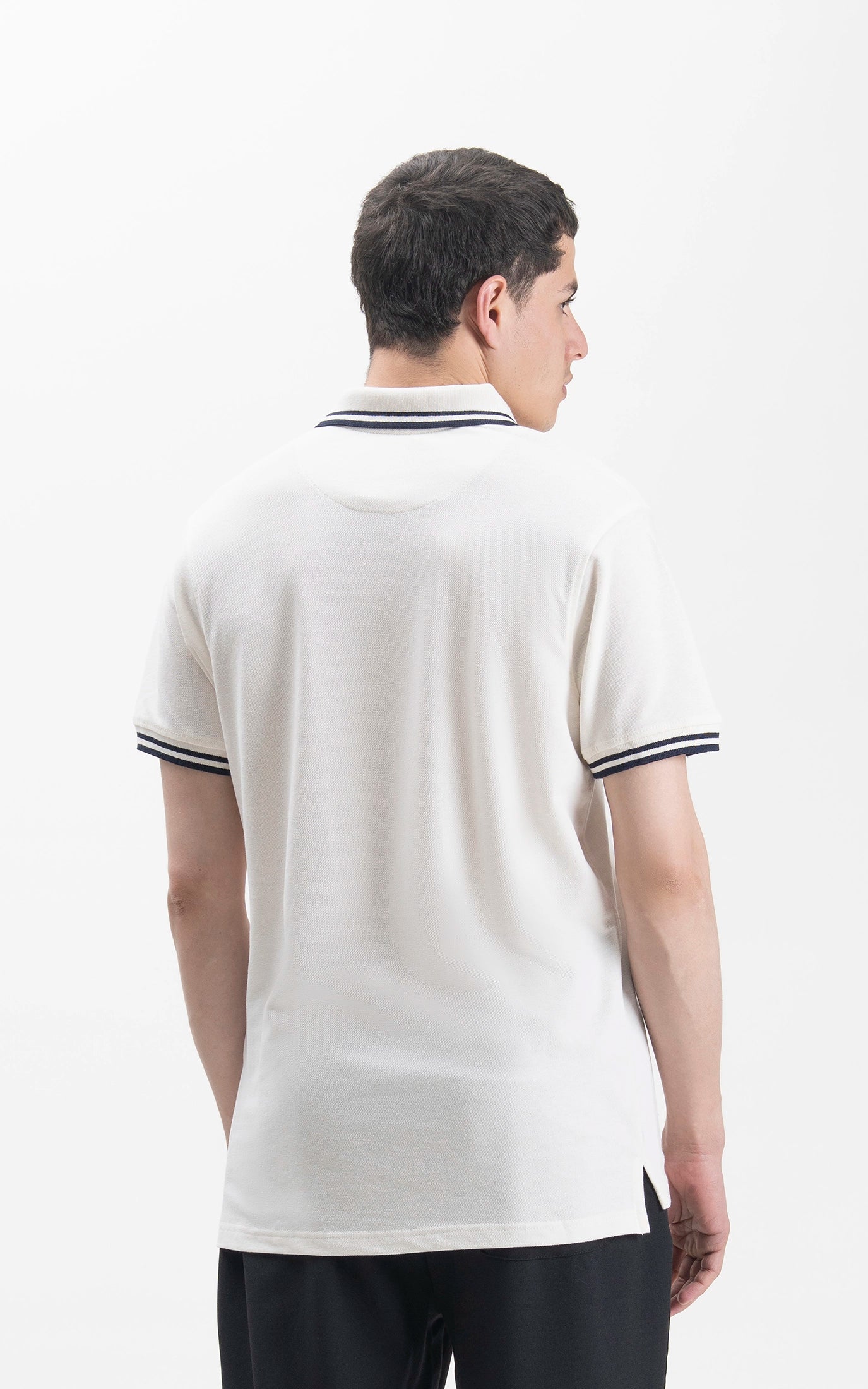 REGULAR FIT TIPPING POLO SHIRT OFF WHITE