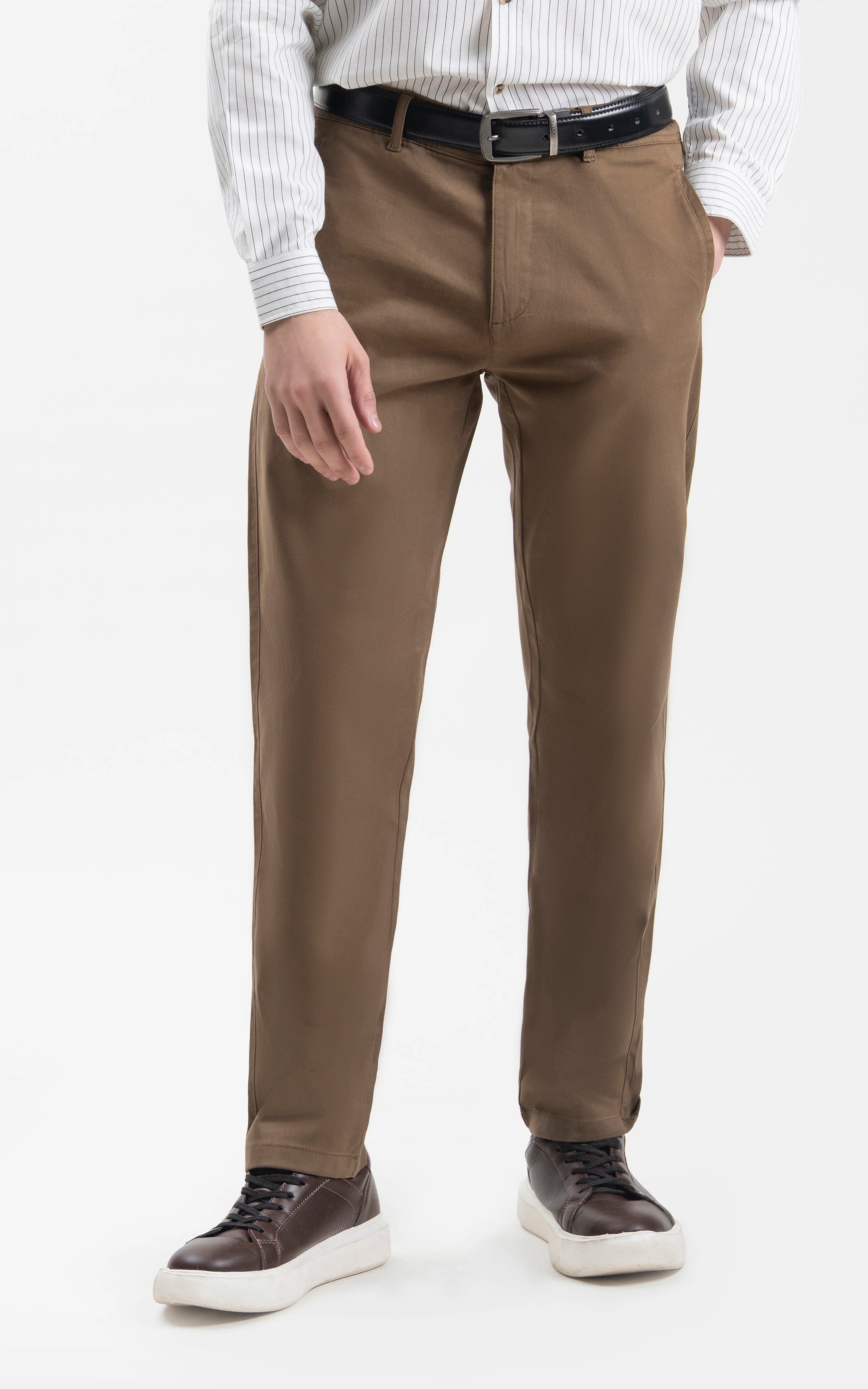 CASUAL PANT REGULAR FIT DARK KHAKI