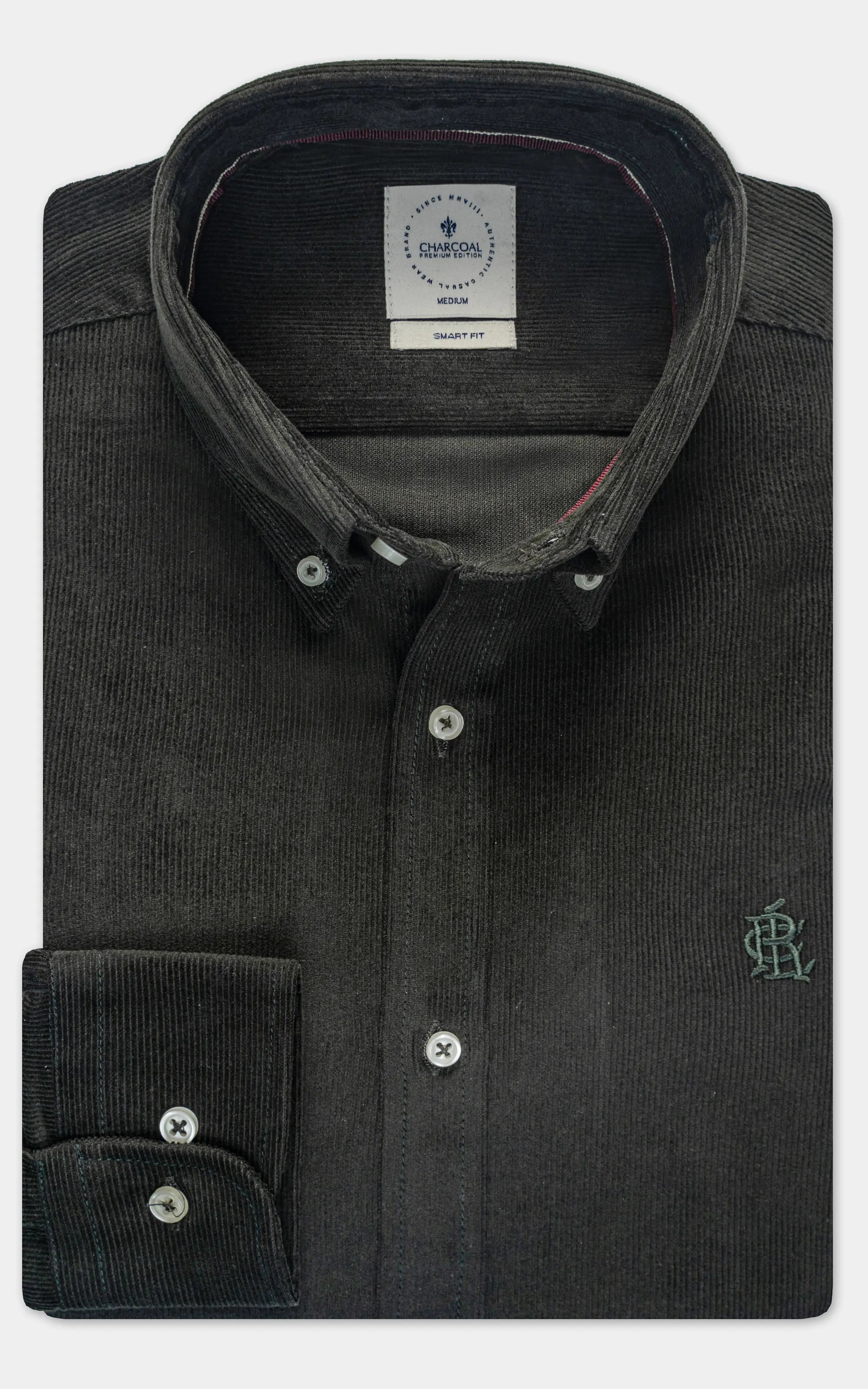 SMART CORDUROY SHIRT DARK GREEN