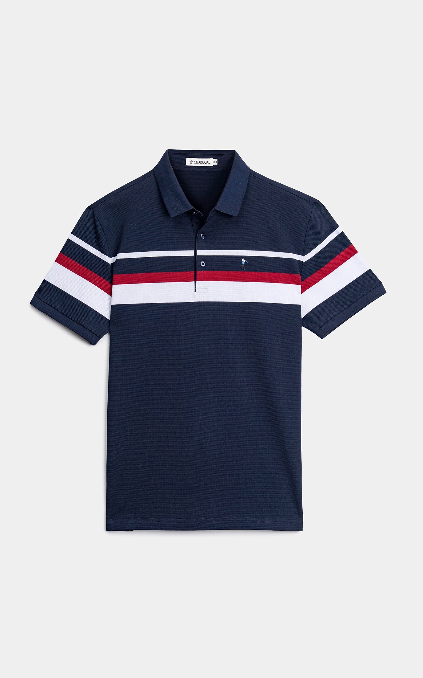 SMART FIT CLASSIC PREMIUM STRIPED POLO SHIRT NAVY