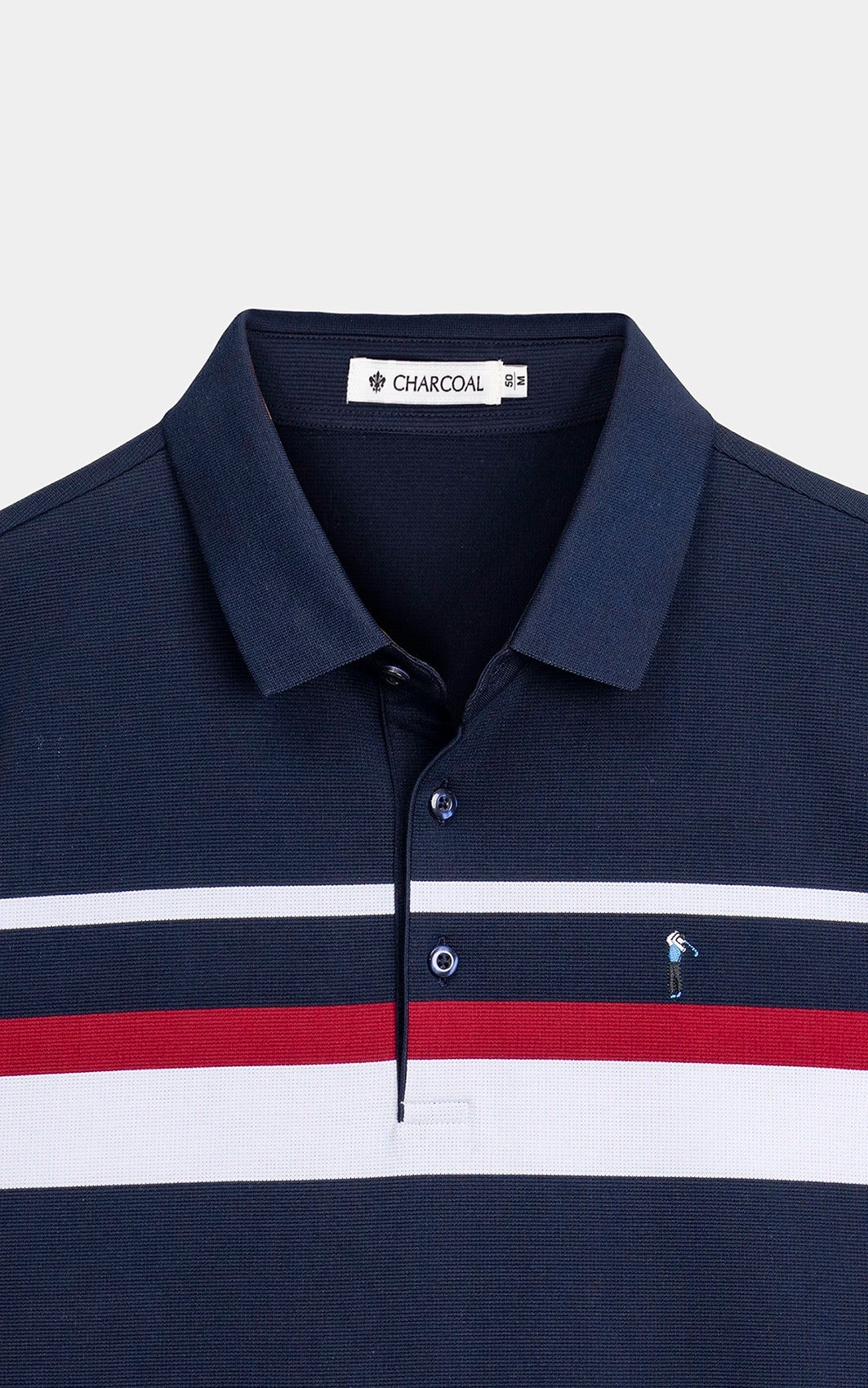 SMART FIT CLASSIC PREMIUM STRIPED POLO SHIRT NAVY