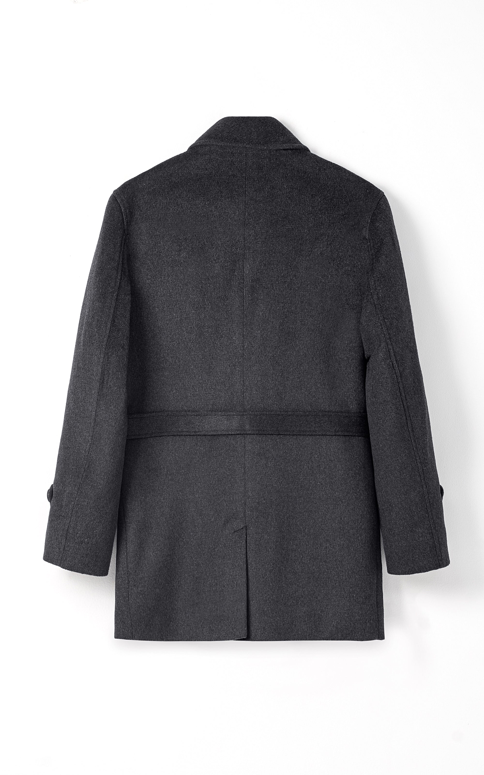 BUTTON FRONT LONG COAT CHARCOAL