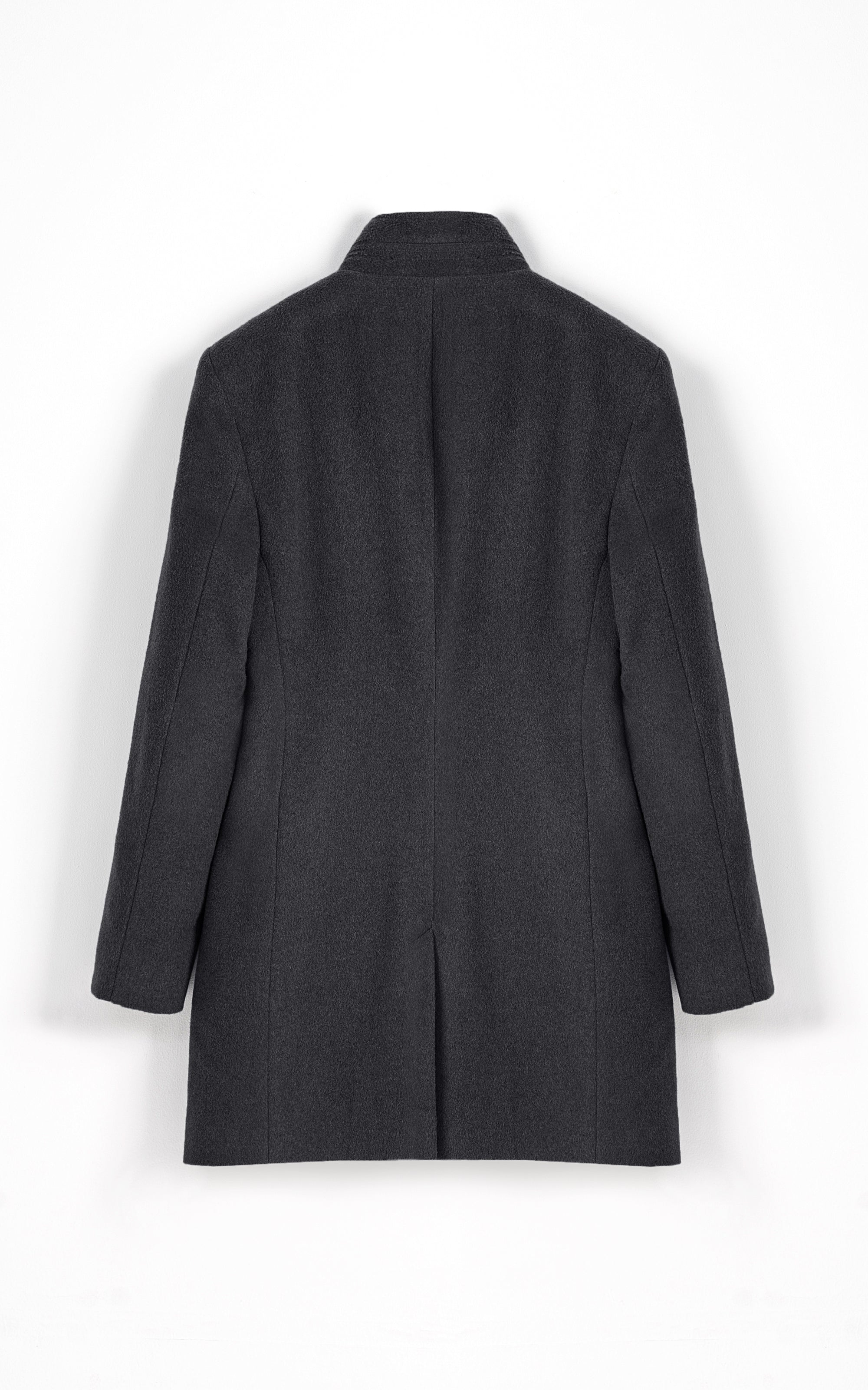 MEN'S LONG WOOL COAT CHARCOAL GREY