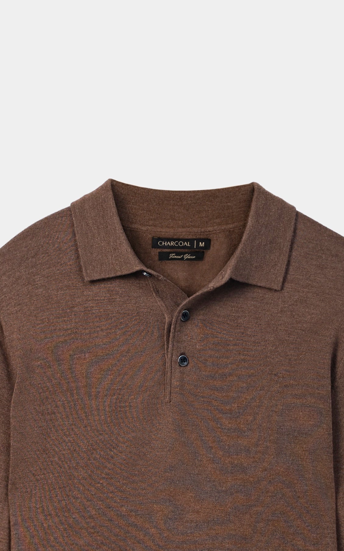 Polo Collar  Sweater Brown