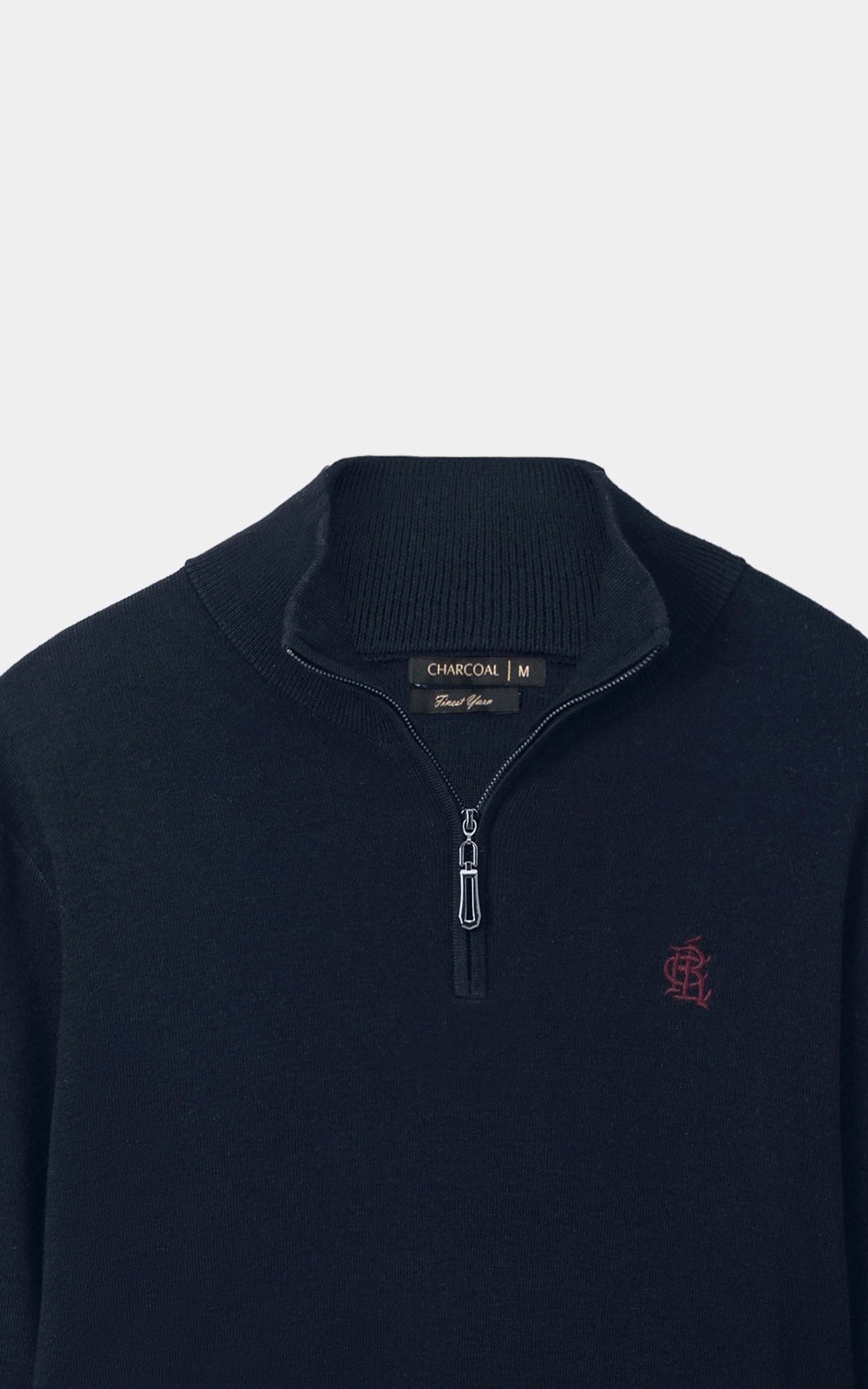 Mock Neck Sweater half zip Navy