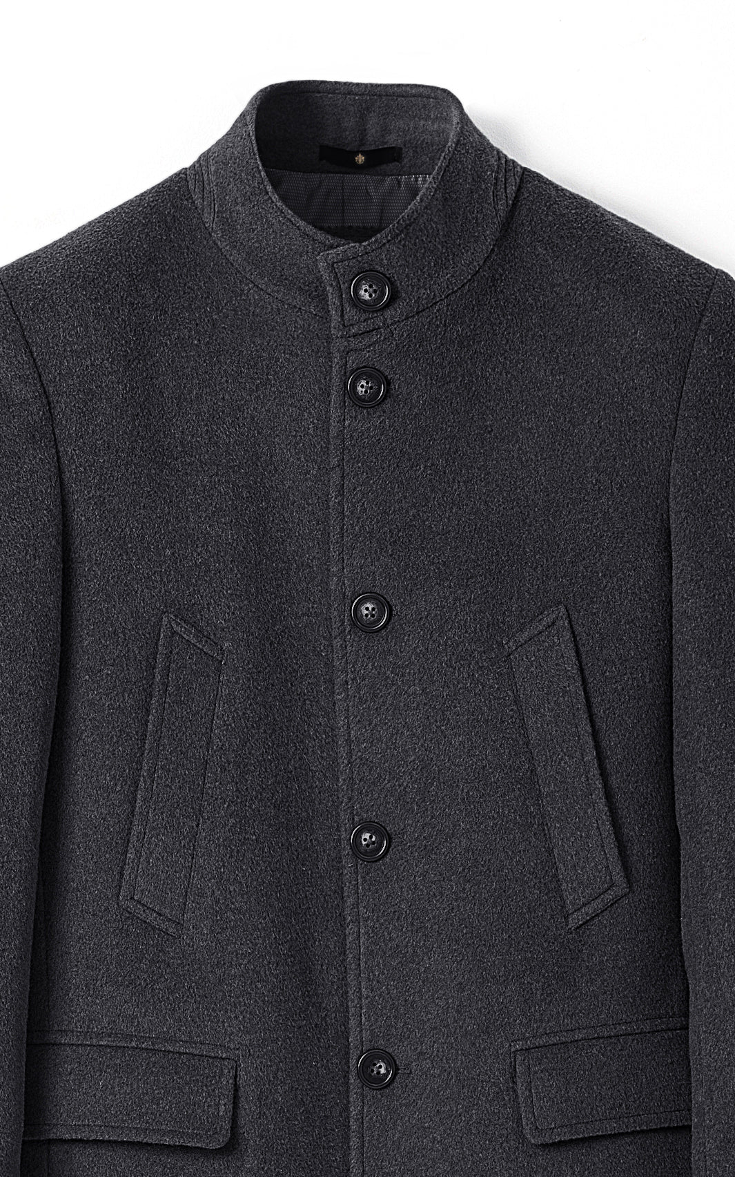 MEN'S LONG WOOL COAT CHARCOAL