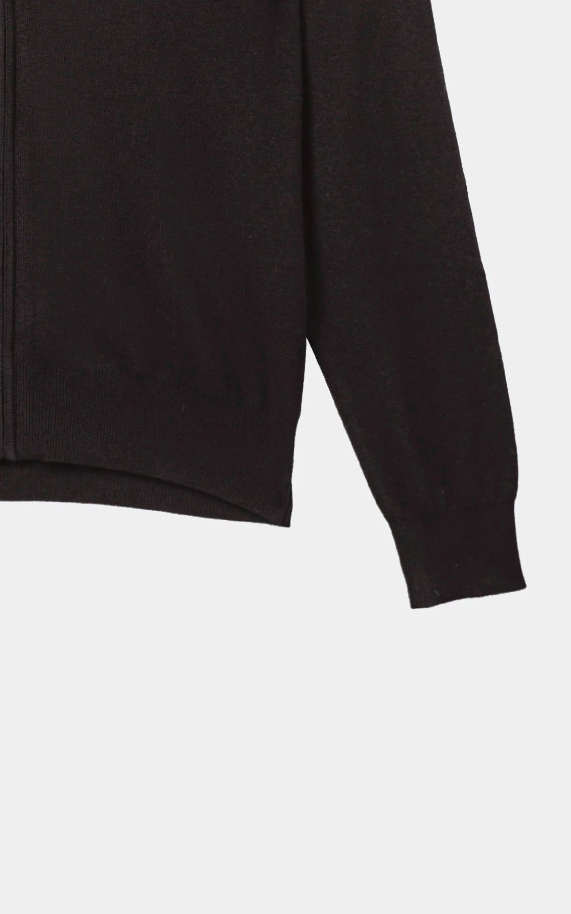 Full-Zip Mock Neck Sweater Dark Brown