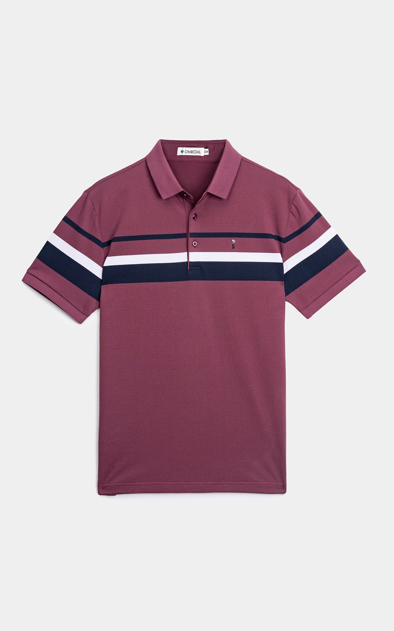 SMART FIT CLASSIC PREMIUM STRIPED POLO SHIRT PURPLE