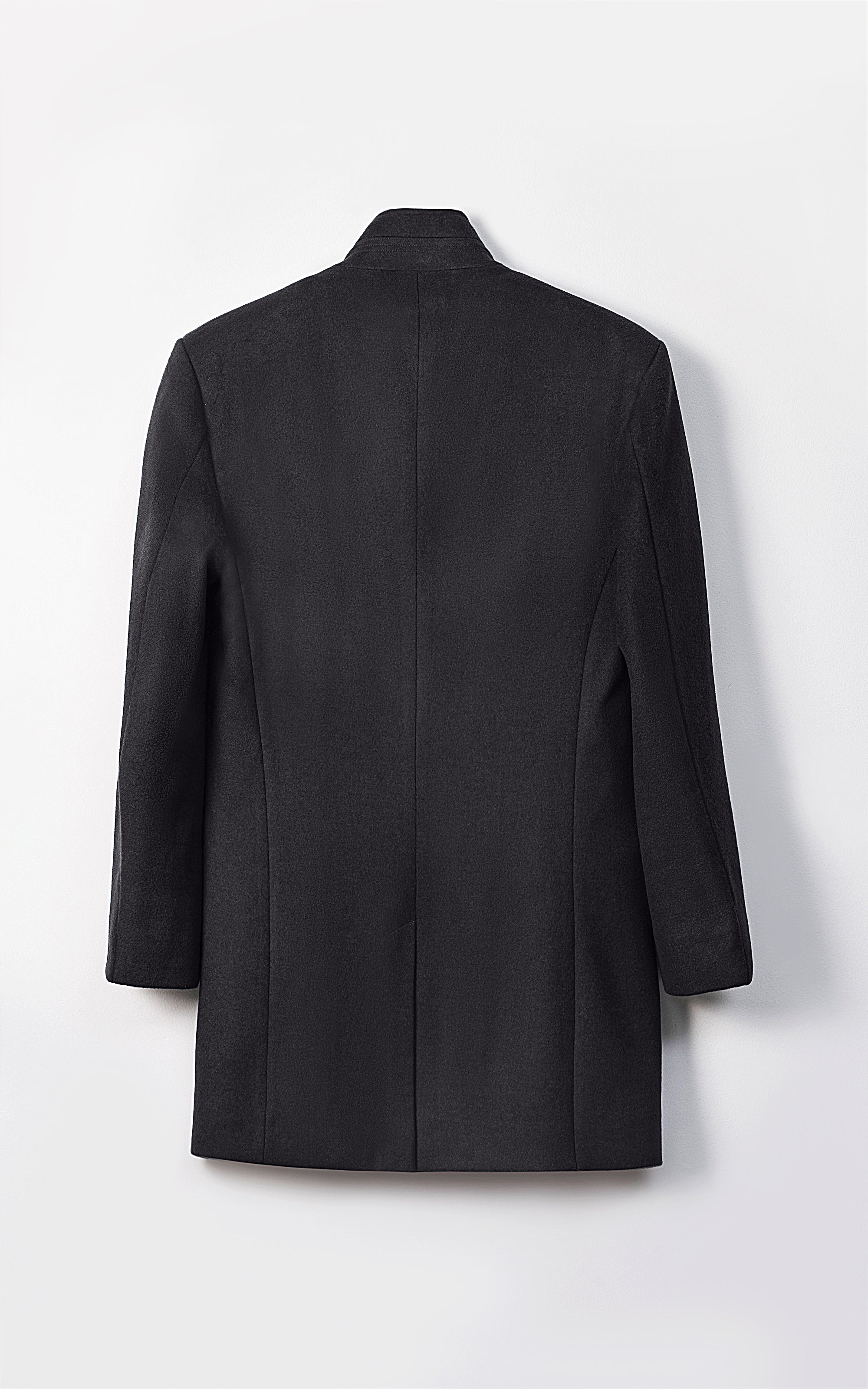 MEN'S LONG WOOL COAT CHARCOAL