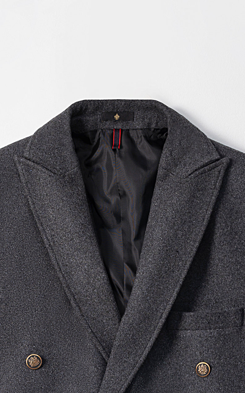 Long charcoal coat best sale