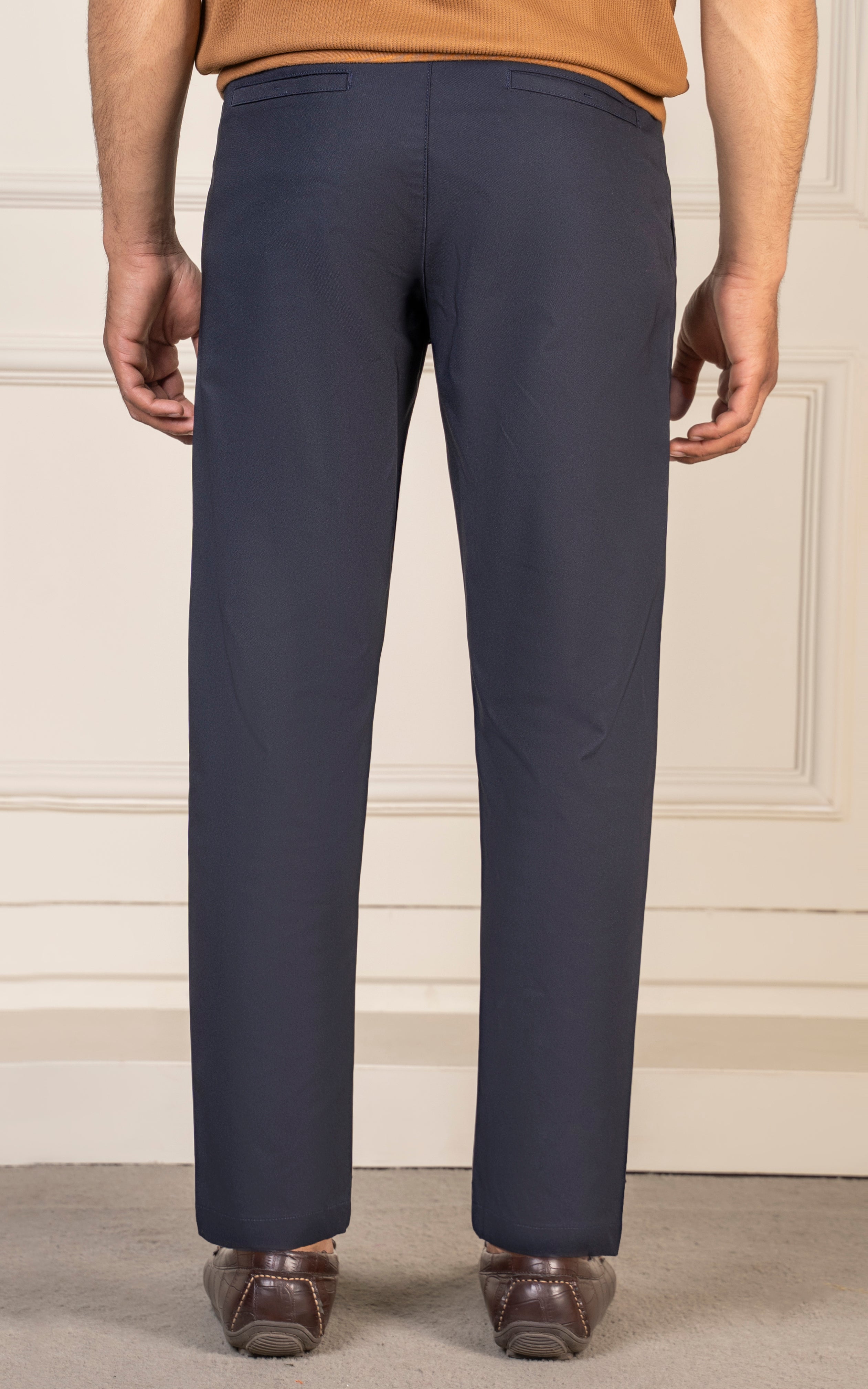 TWILL REGULAR TAPERED FIT PANT NAVY
