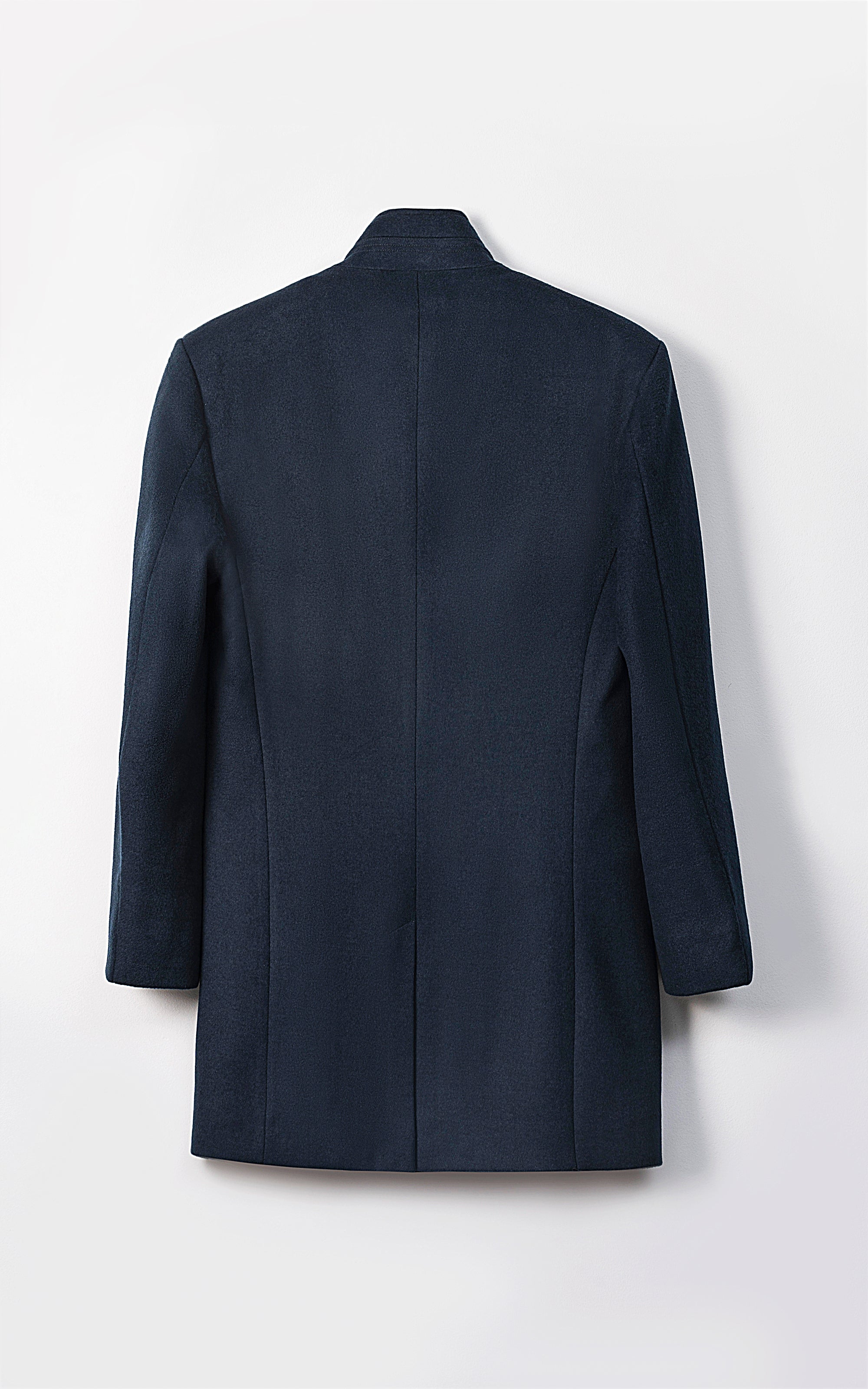 MEN S LONG WOOL COAT NAVY