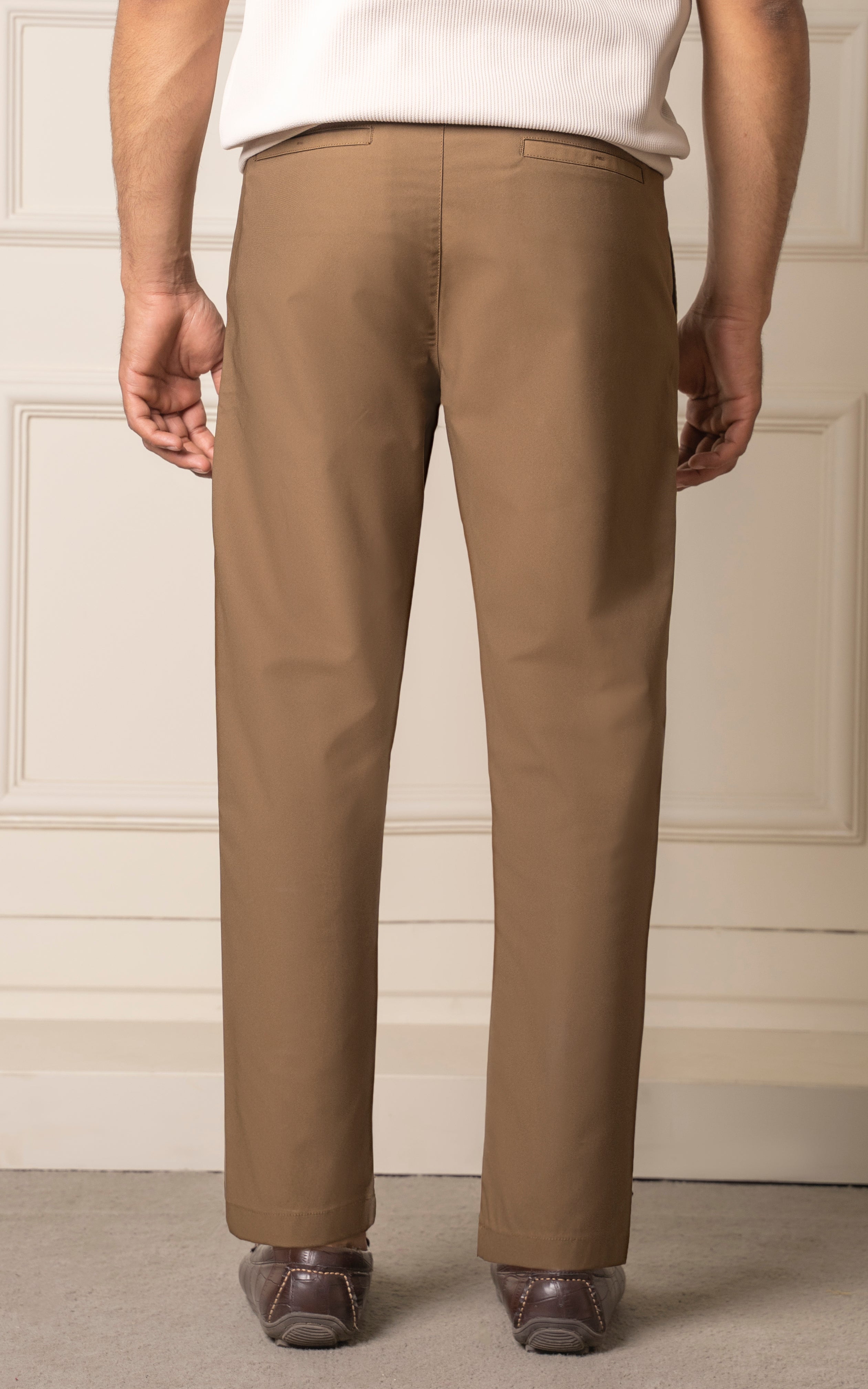 TWILL REGULAR TAPERED FIT PANT CAMEL