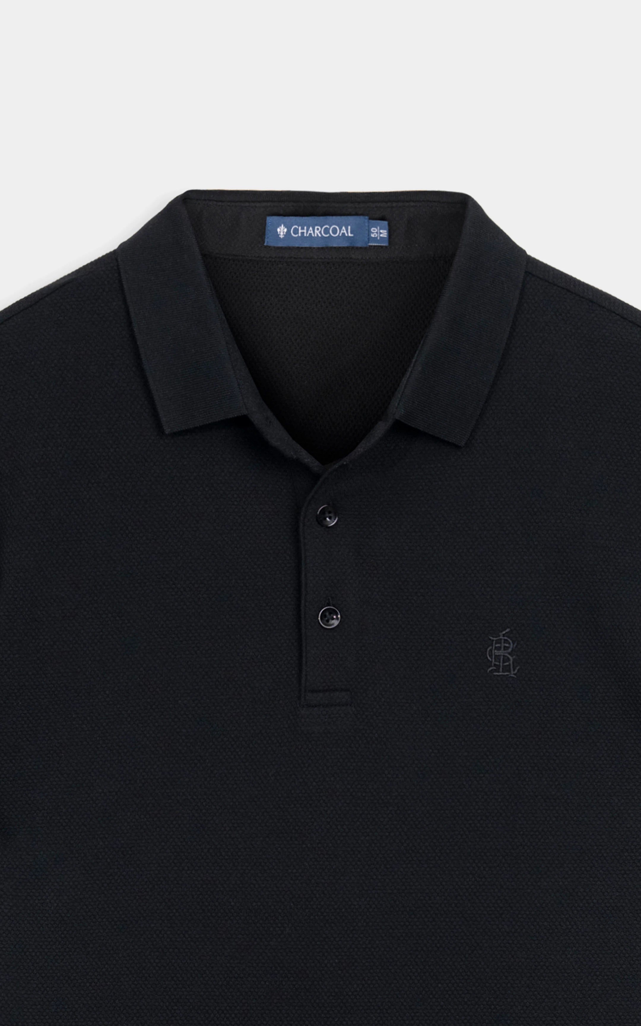 SMART FIT CLASSIC PREMIUM STRIPED POLO SHIRT BLACK