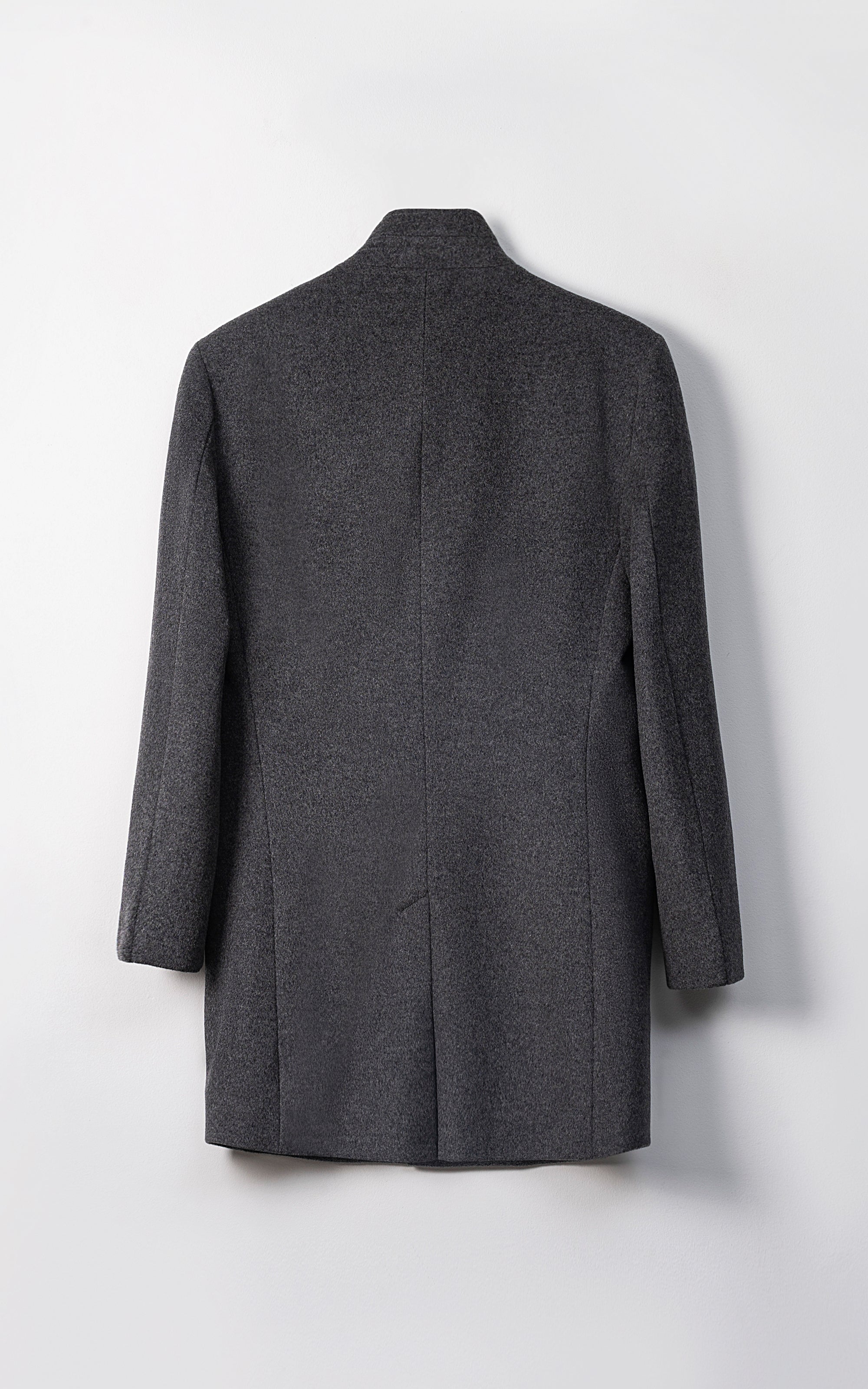 MEN'S LONG WOOL COAT CHARCOAL GREY