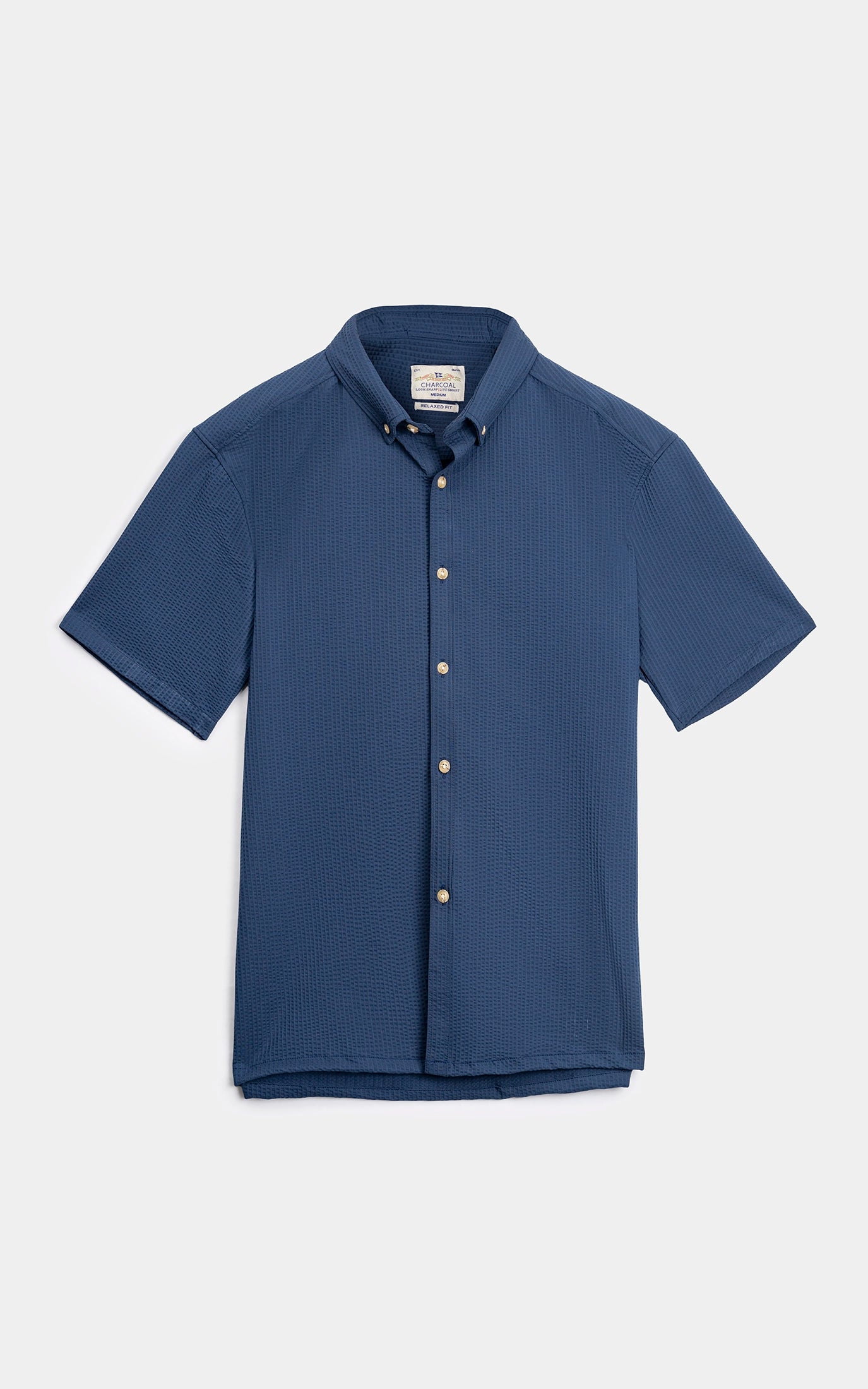 RELAXED FIT BUTTON DOWN  CASUAL SHIRT NAVY