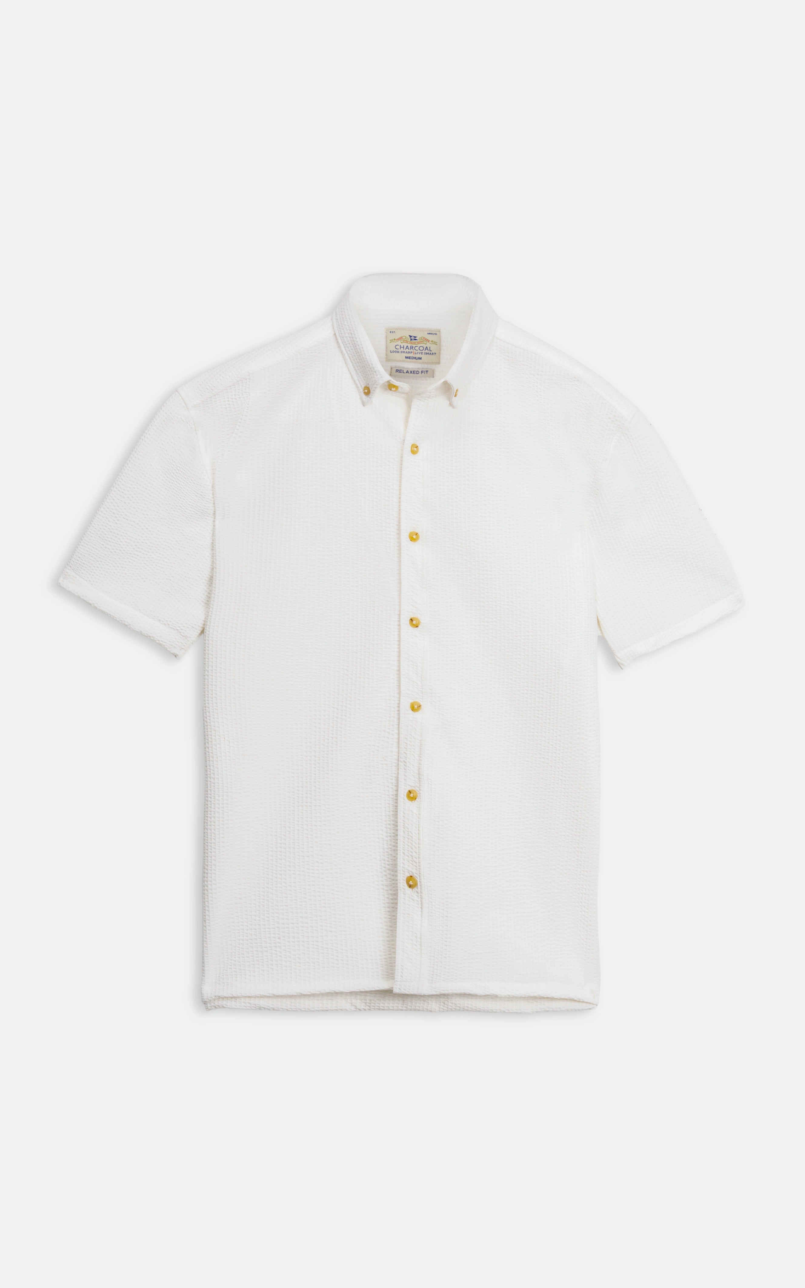RELAXED FIT BUTTON DOWN  CASUAL SHIRT WHITE