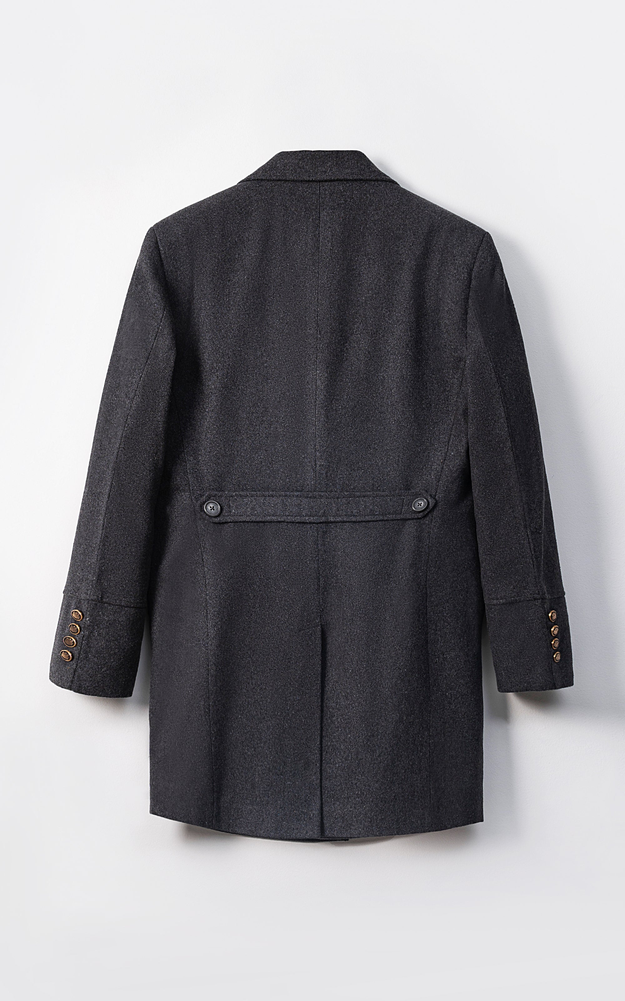 DOUBLE BREASTED LONG COAT CHARCOAL