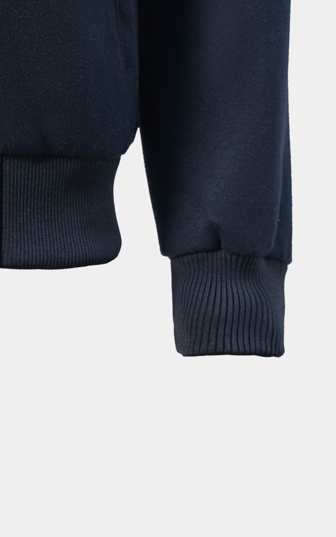 SMART FIT FULLSLEEVE FUR COLLAR WOOL JACKET NAVY