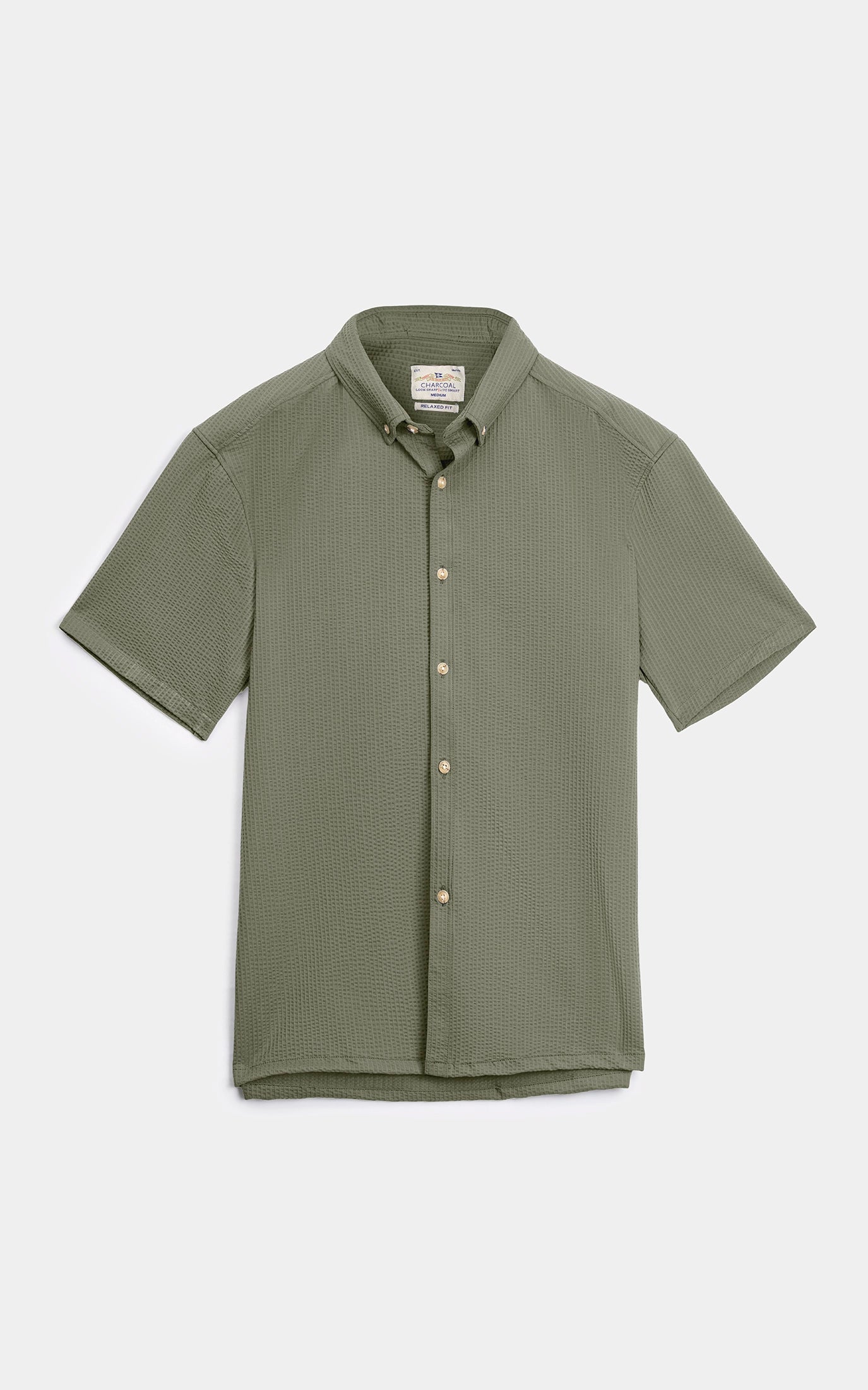 RELAXED FIT BUTTON DOWN  CASUAL SHIRT GREEN
