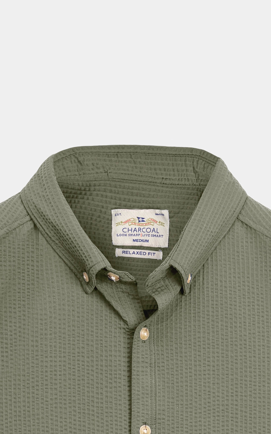 RELAXED FIT BUTTON DOWN  CASUAL SHIRT GREEN