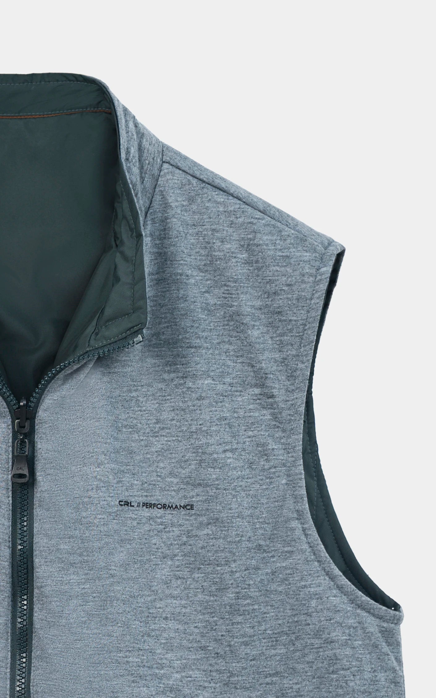 SMART FIT SLEEVELESS REVERSIBLE JACKET DARK GREEN WITH GREY MELANGE