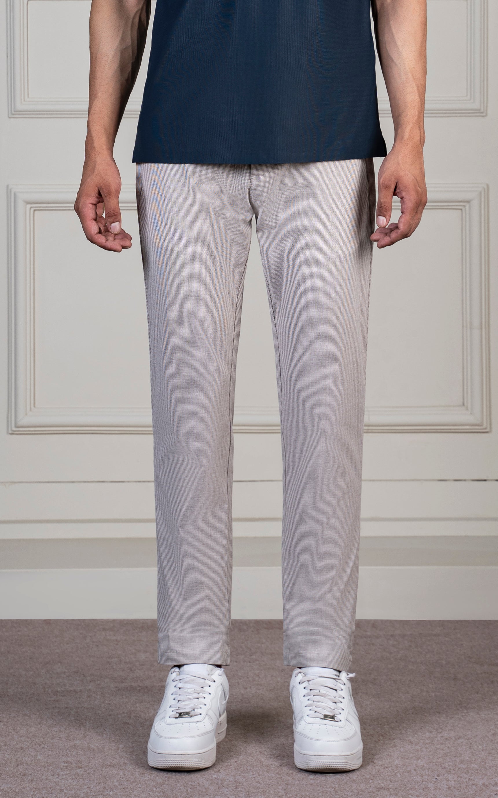 HOUNDSTOOTH SMART FIT PANT KHAKI