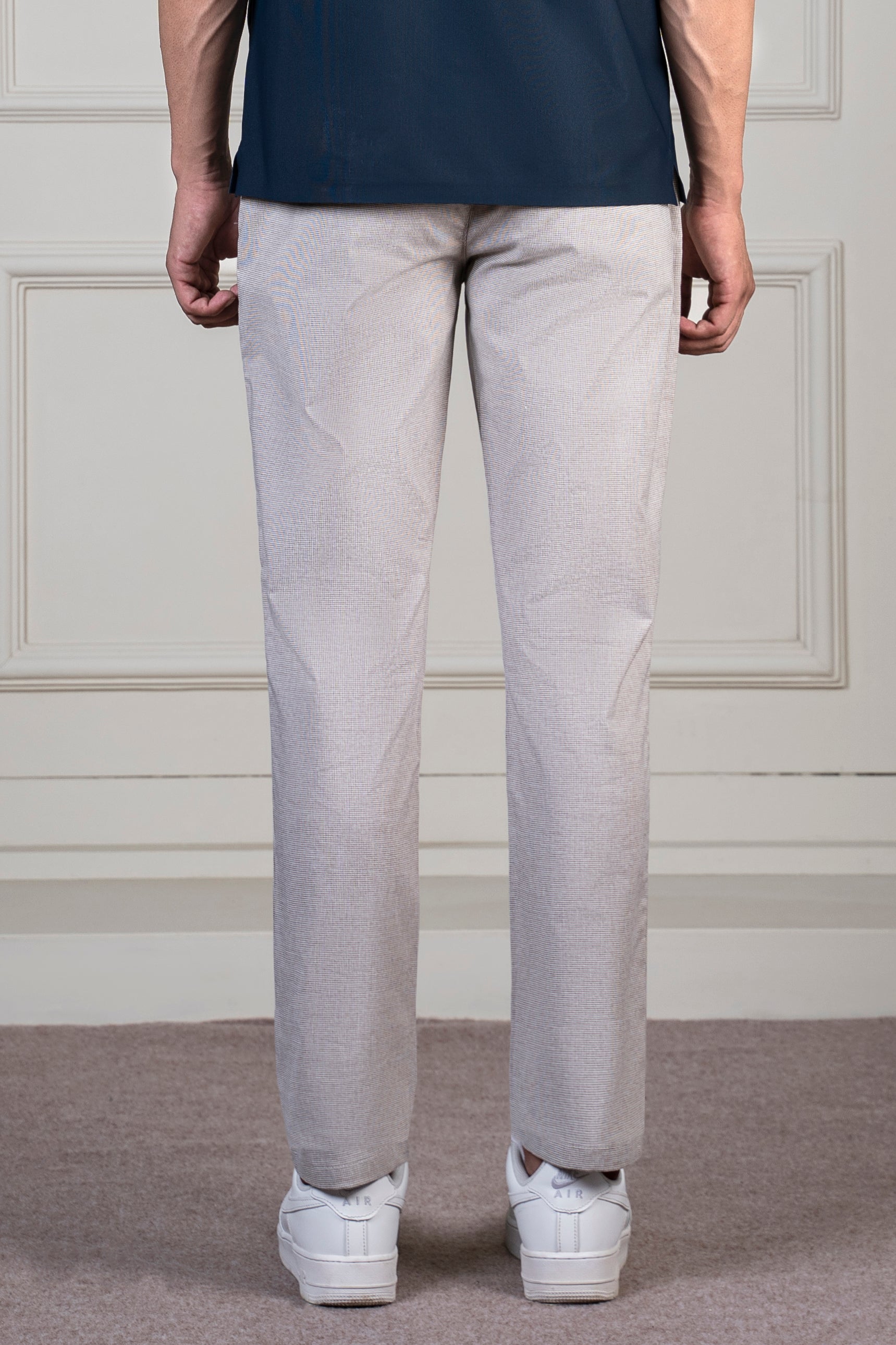 HOUNDSTOOTH SMART FIT PANT KHAKI