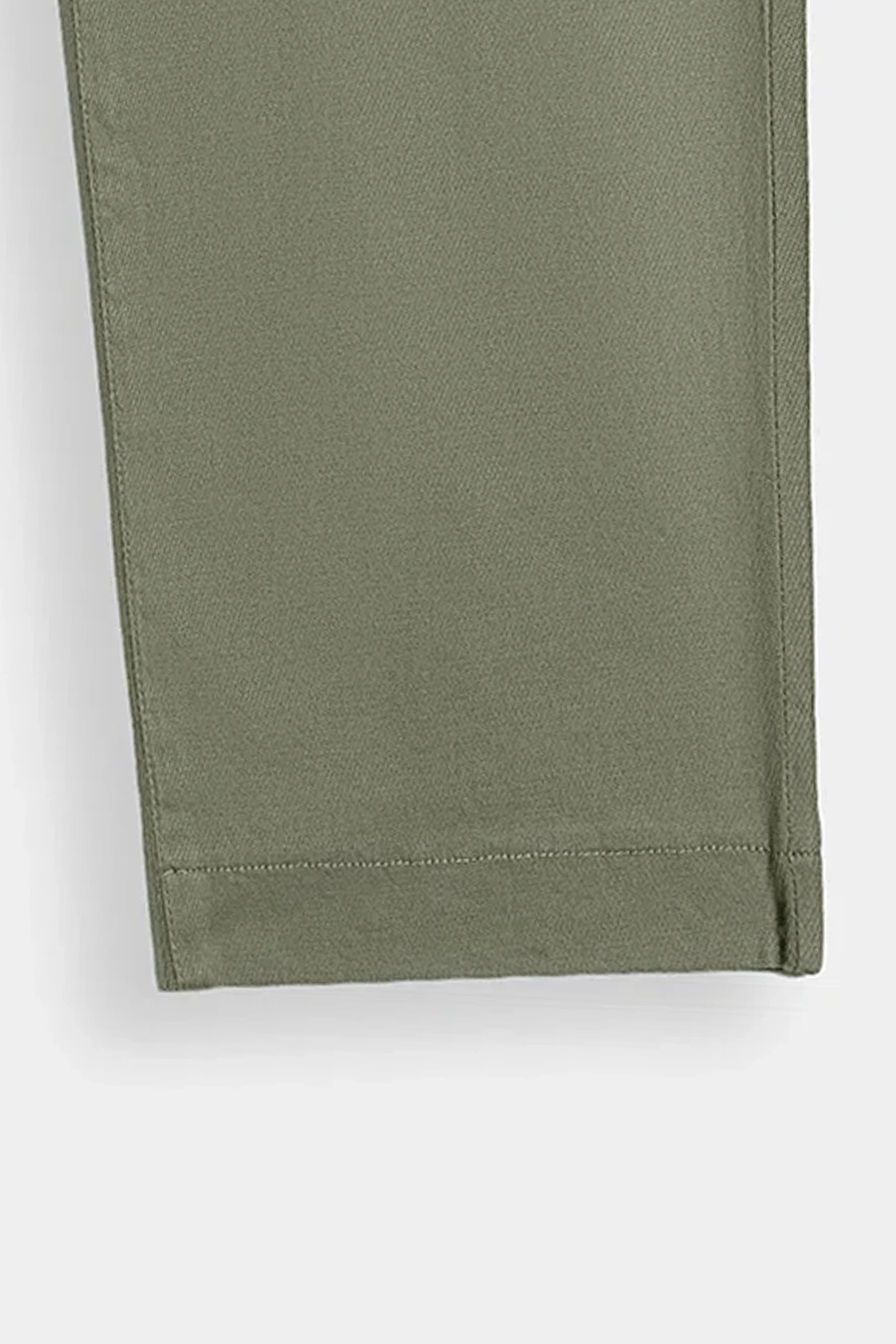 STRAIGHT FIT CASUAL TROUSER OLIVE