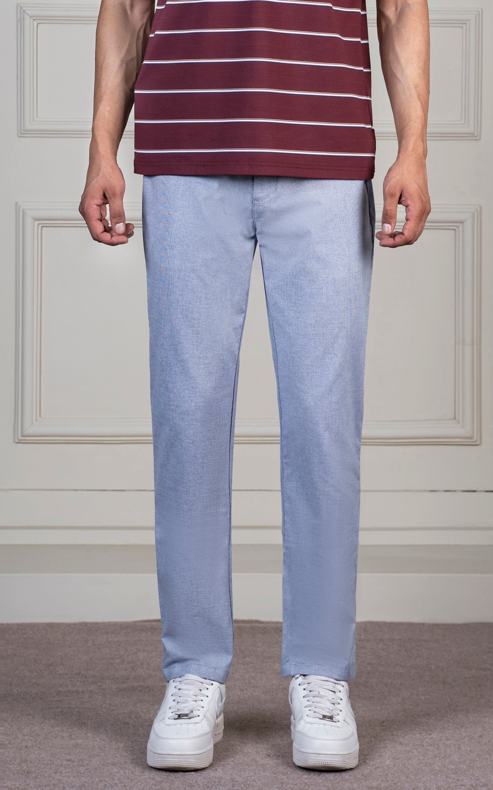 HOUNDSTOOTH SMART FIT PANT BLUE